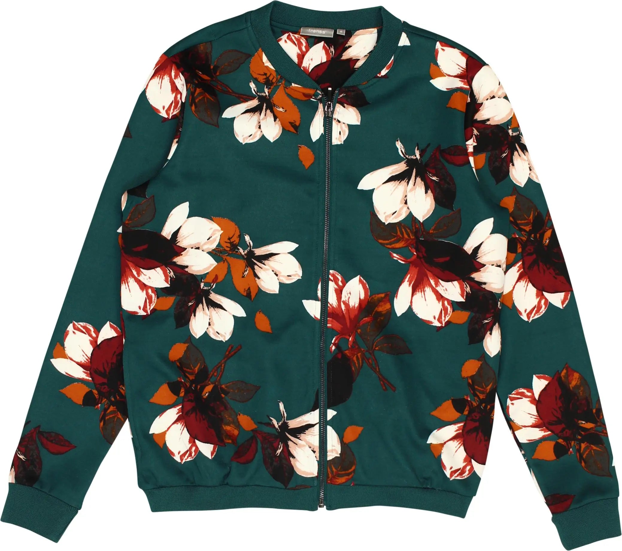 Fransa - Floral Bomber Zip-up- ThriftTale.com - Vintage and second handclothing