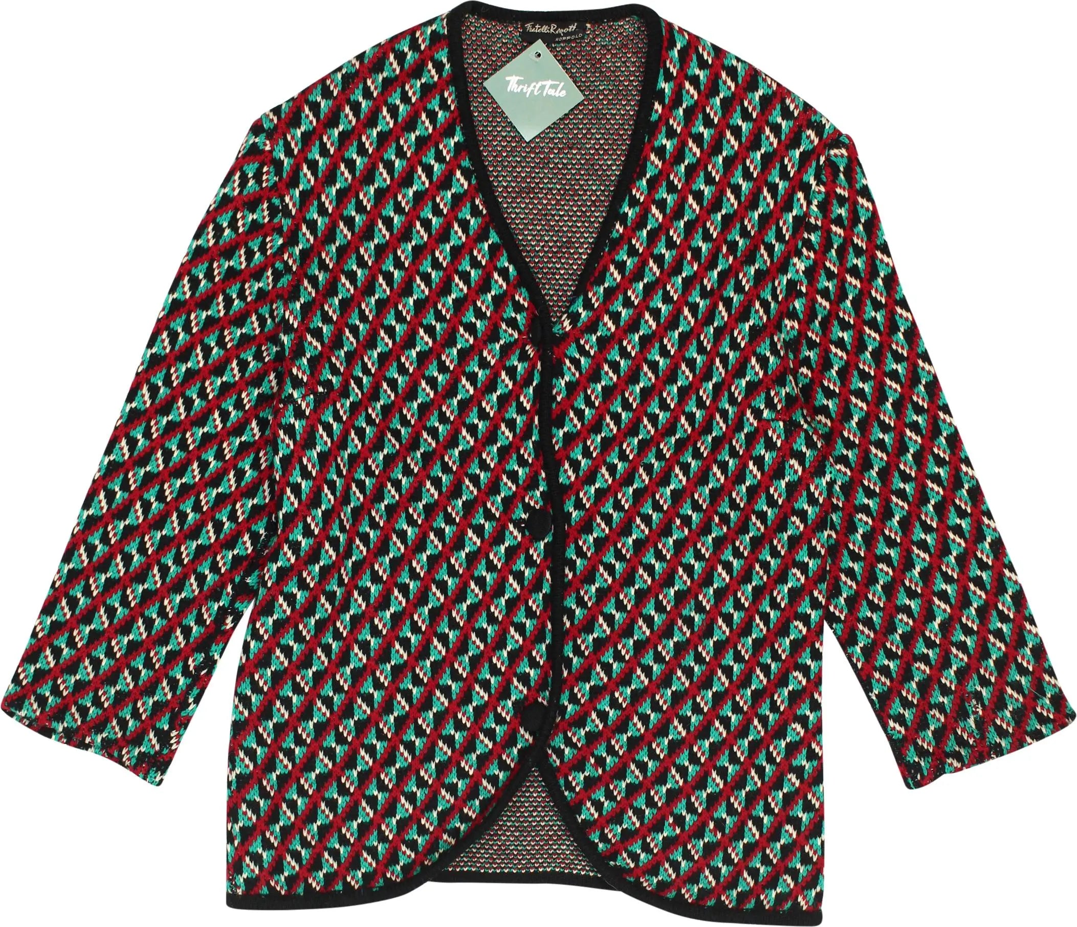 Fratelli Ranotio - Patterned Cardigan- ThriftTale.com - Vintage and second handclothing