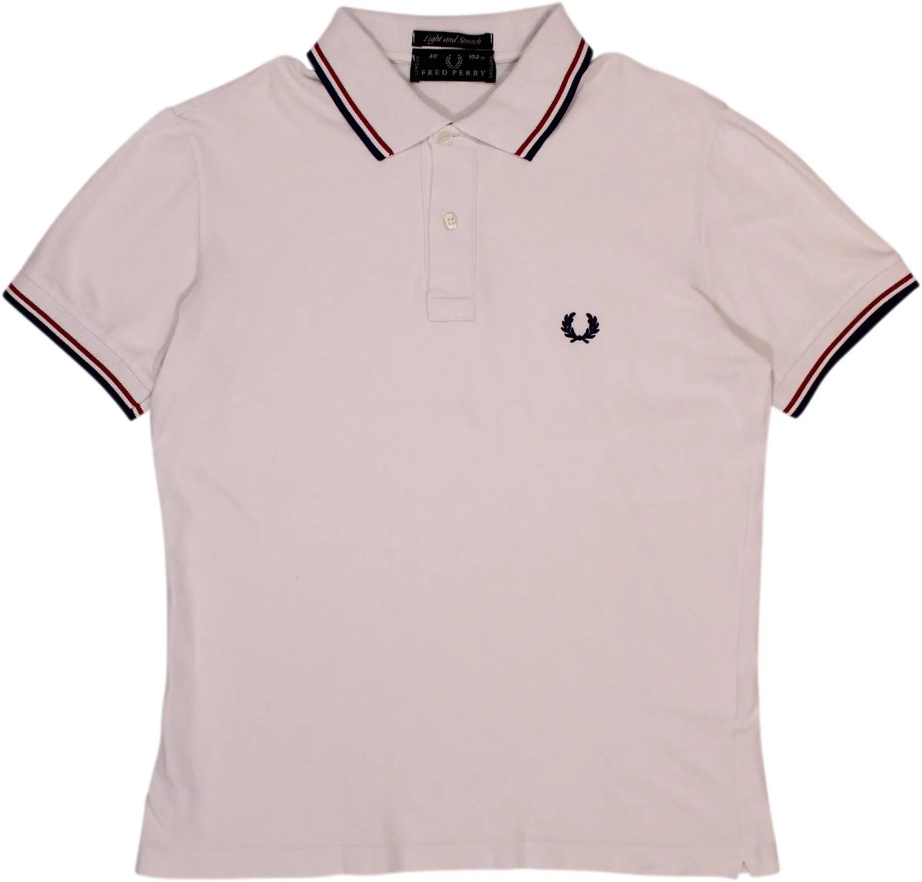 Fred Perry - White Short Sleeve Polo Shirt by Fred Perry- ThriftTale.com - Vintage and second handclothing