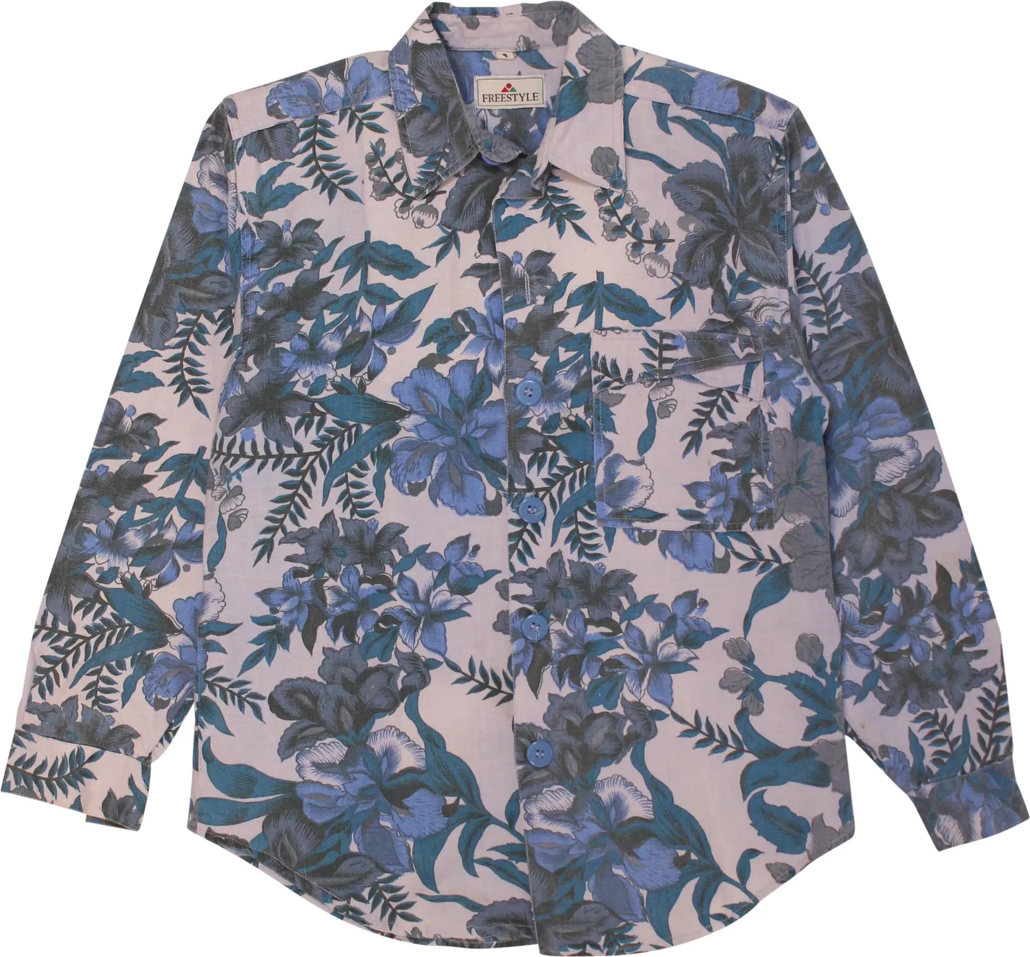 Freestyle - 80s Floral Shirt- ThriftTale.com - Vintage and second handclothing
