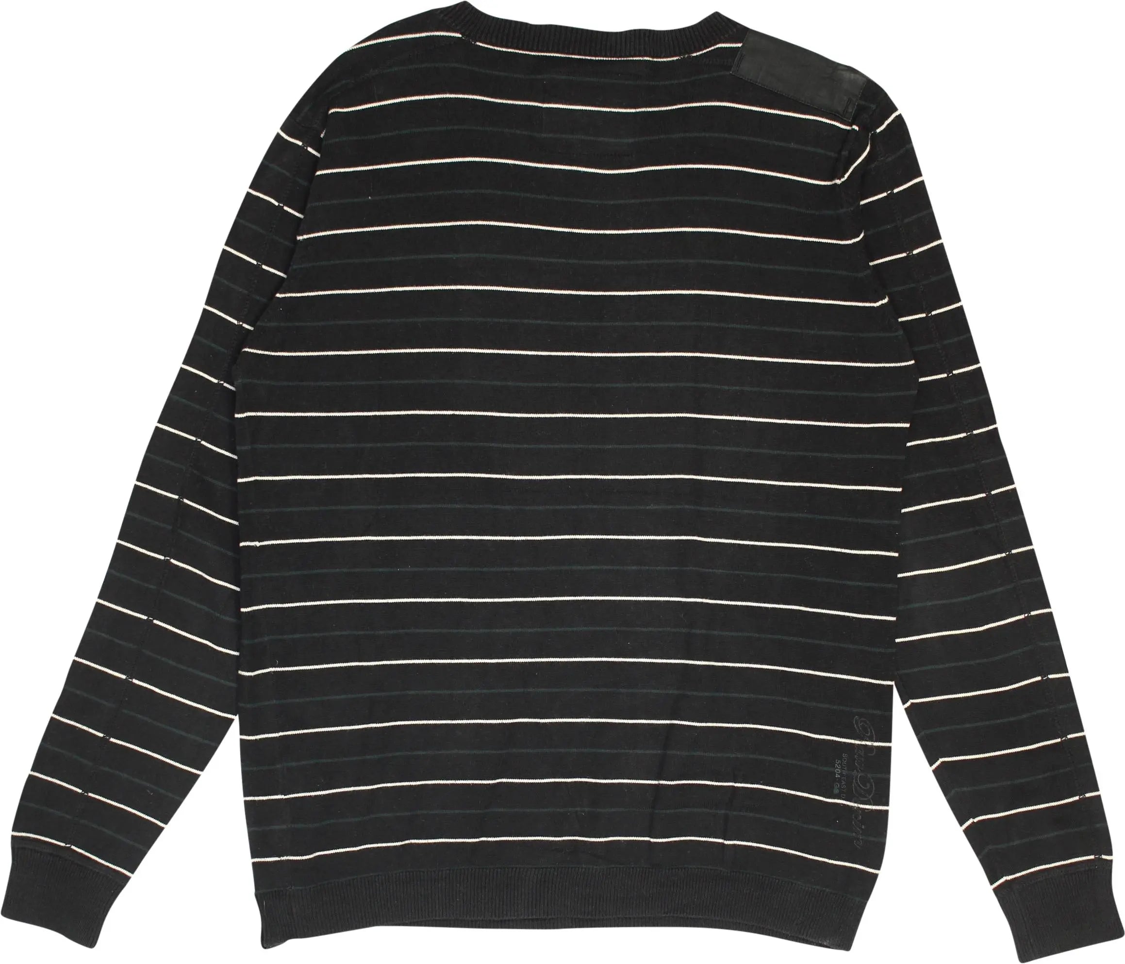 G-Star RAW - Striped V-neck Jumper- ThriftTale.com - Vintage and second handclothing