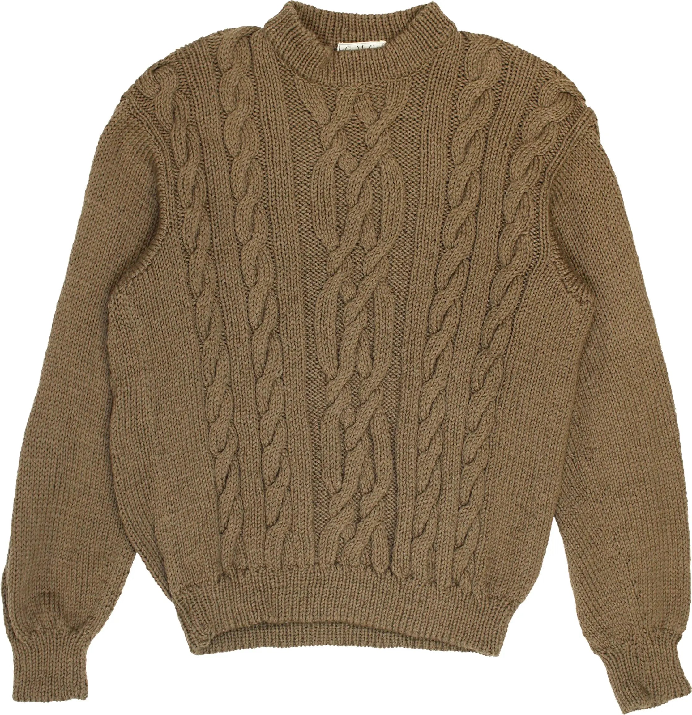 G.M.G - Brown Cable Jumper- ThriftTale.com - Vintage and second handclothing