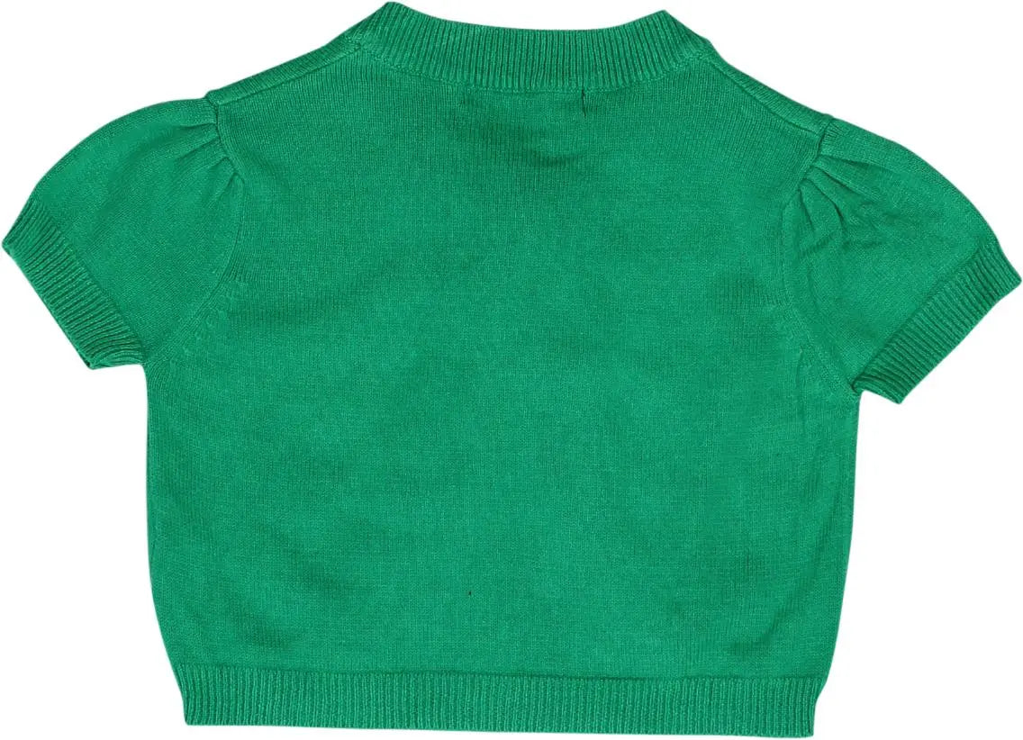 GIRLS - Green Cardigan- ThriftTale.com - Vintage and second handclothing