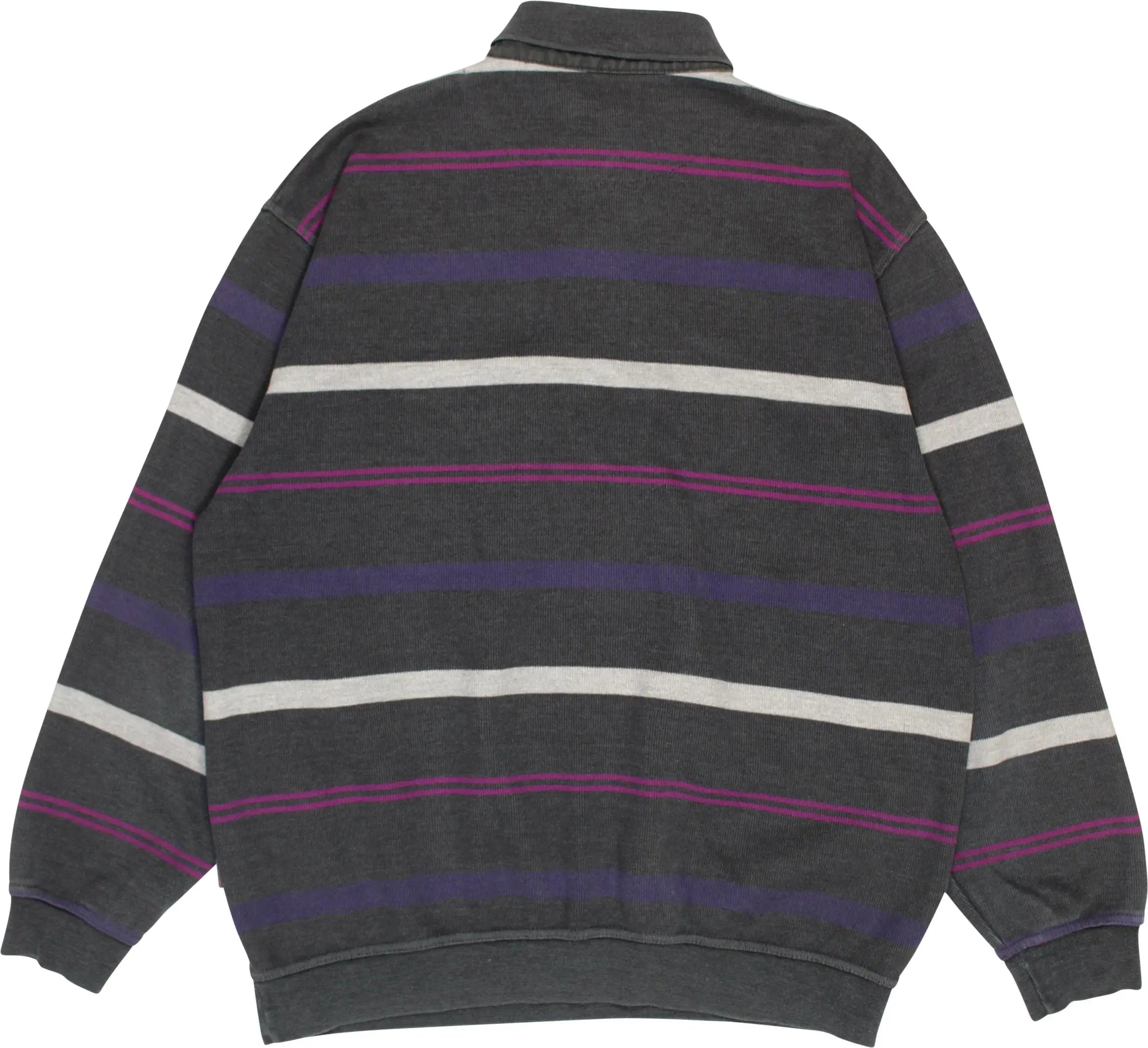GMC - Striped Quarter Neck Sweater- ThriftTale.com - Vintage and second handclothing