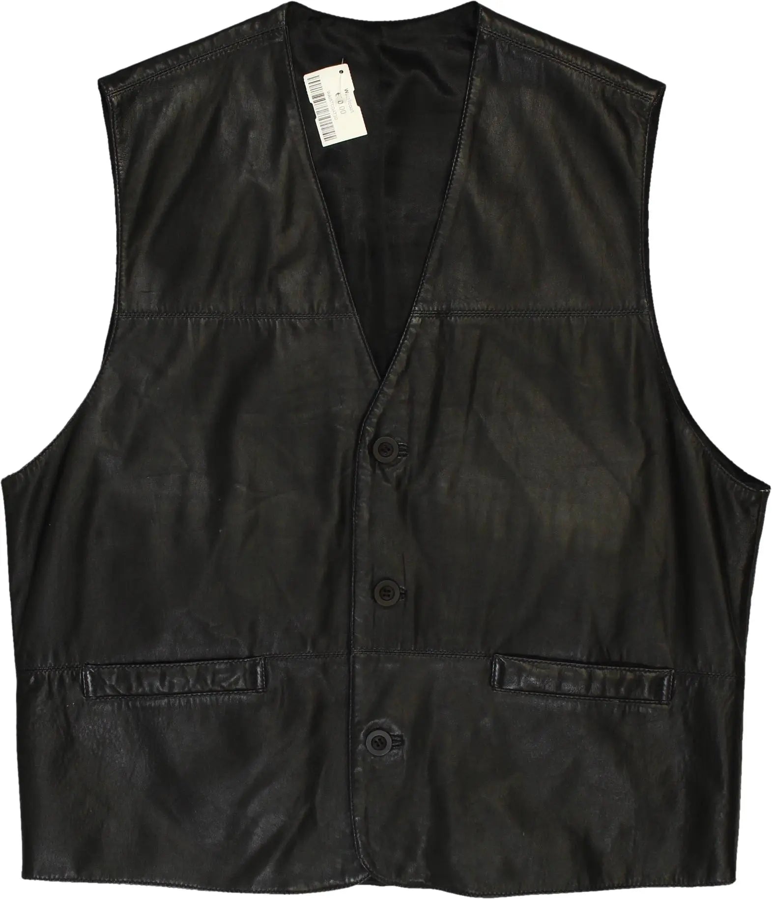GSM - Leather Waistcoat- ThriftTale.com - Vintage and second handclothing