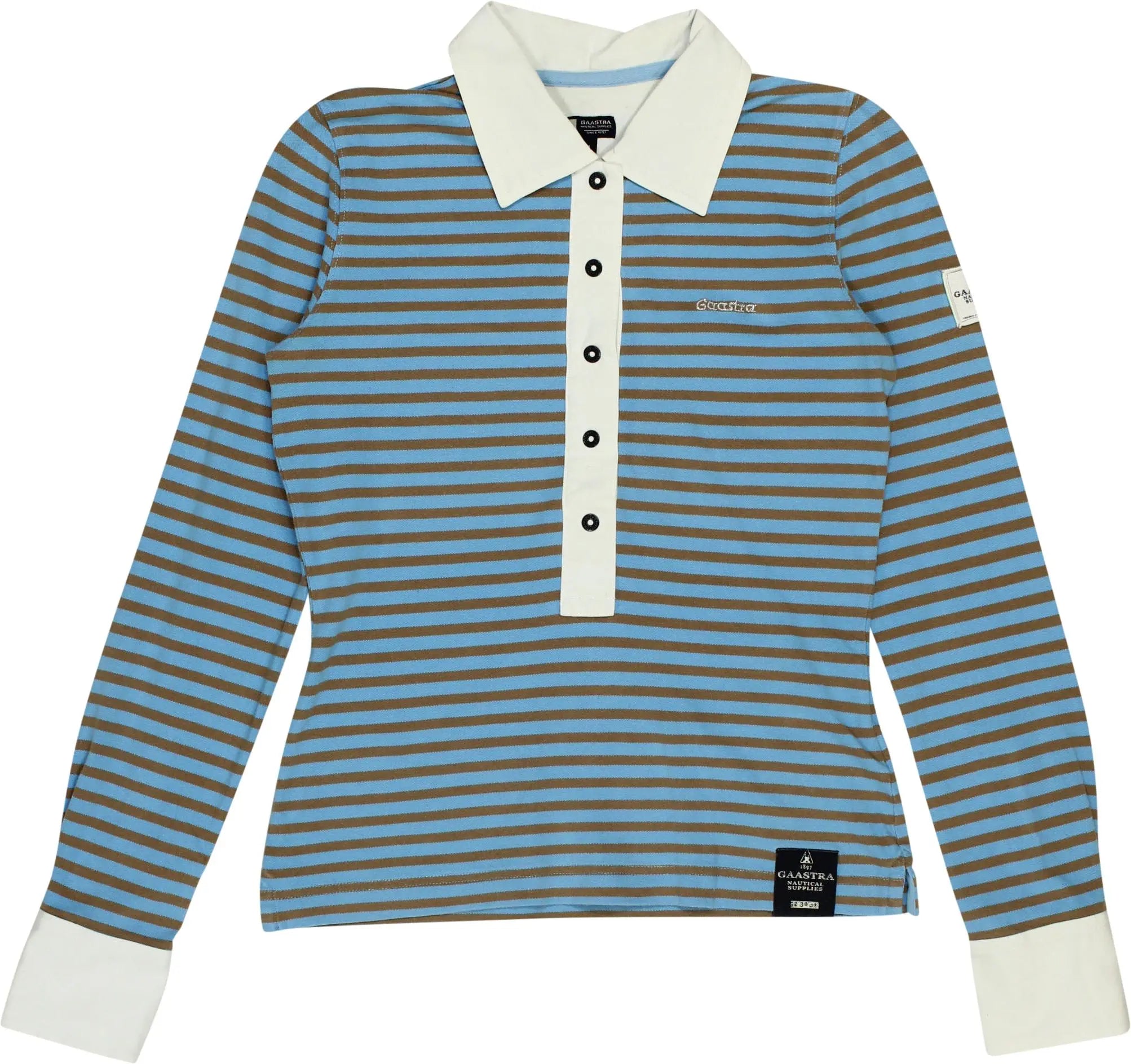 Gaastra - Striped Long Sleeve Polo Shirt- ThriftTale.com - Vintage and second handclothing