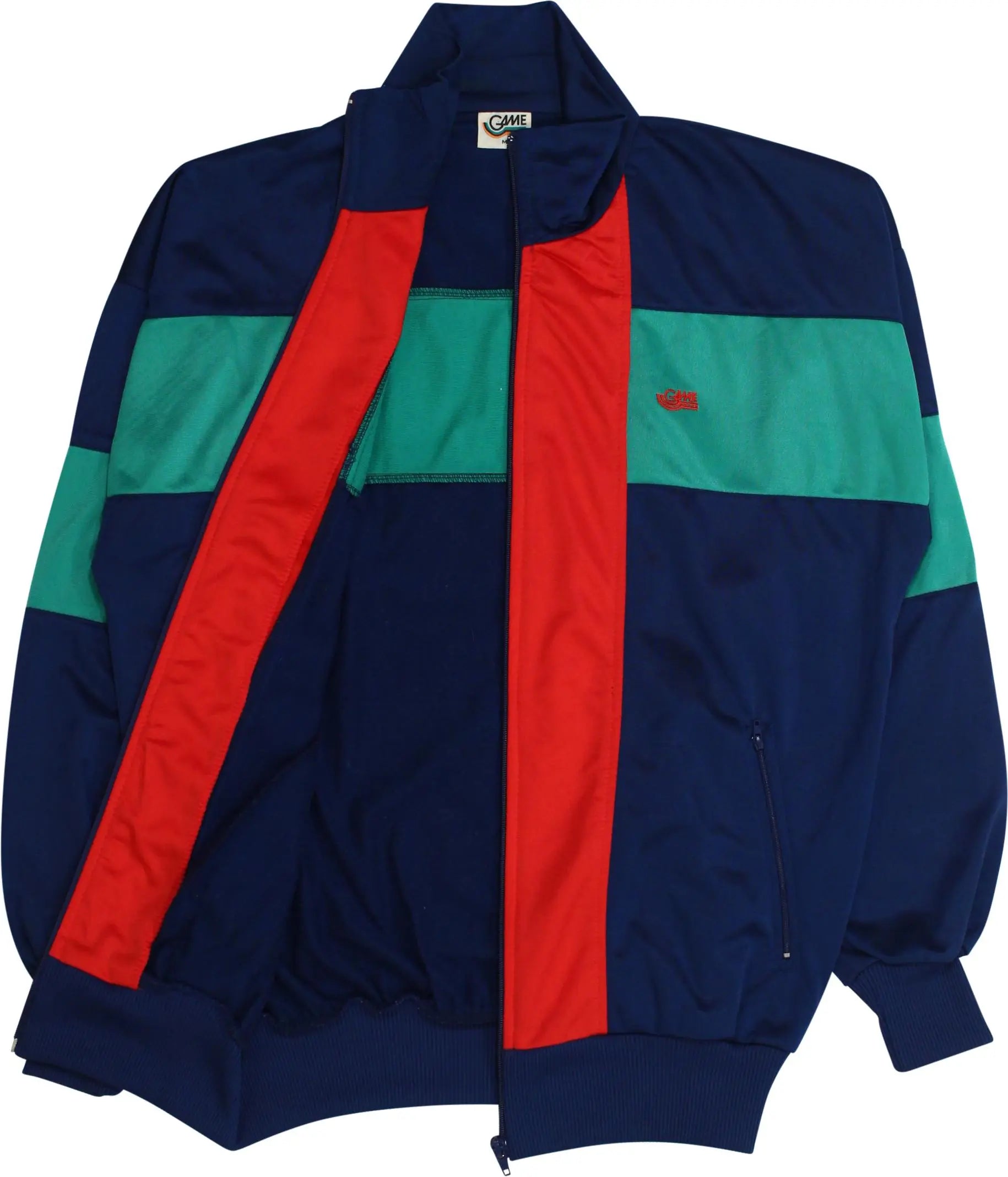 Game - Color Block Track Jacket- ThriftTale.com - Vintage and second handclothing