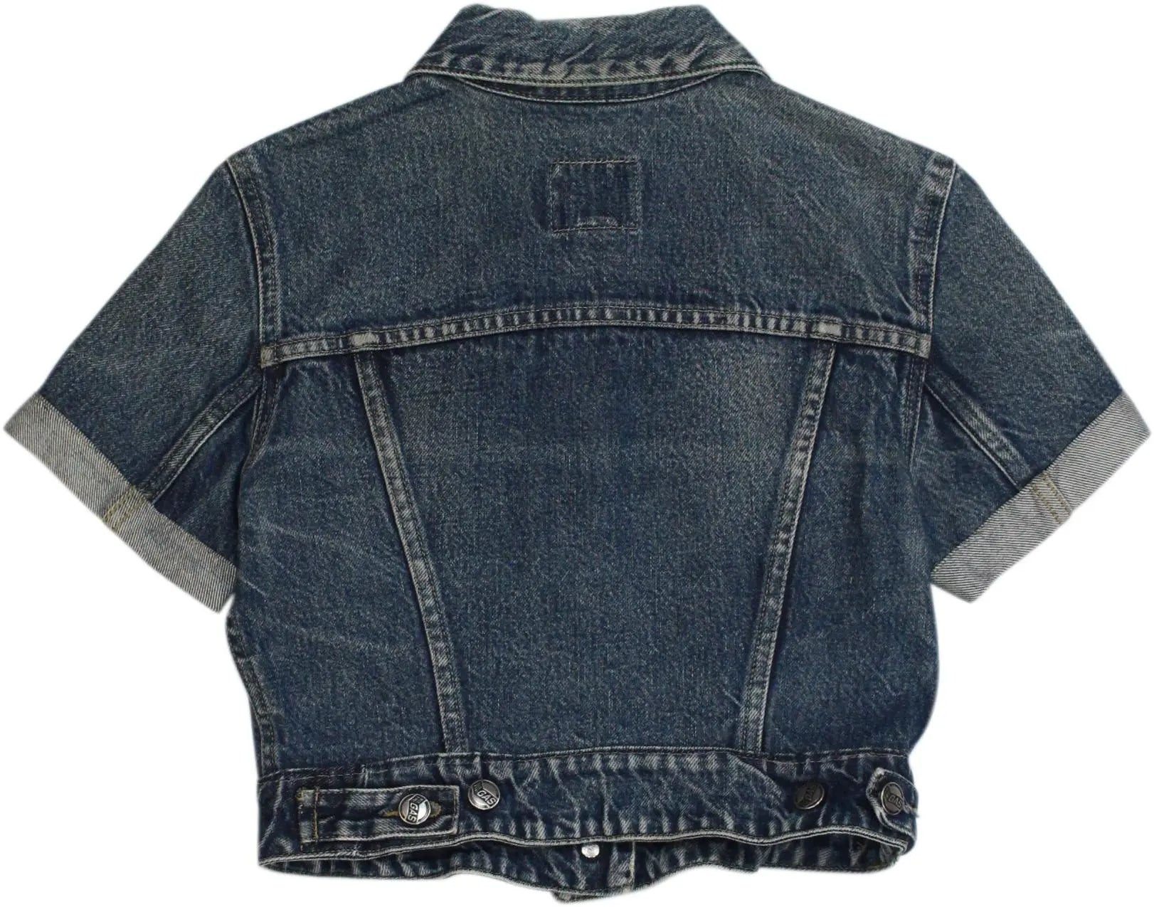 Gas - Blue Short Sleeve Denim Jacket- ThriftTale.com - Vintage and second handclothing