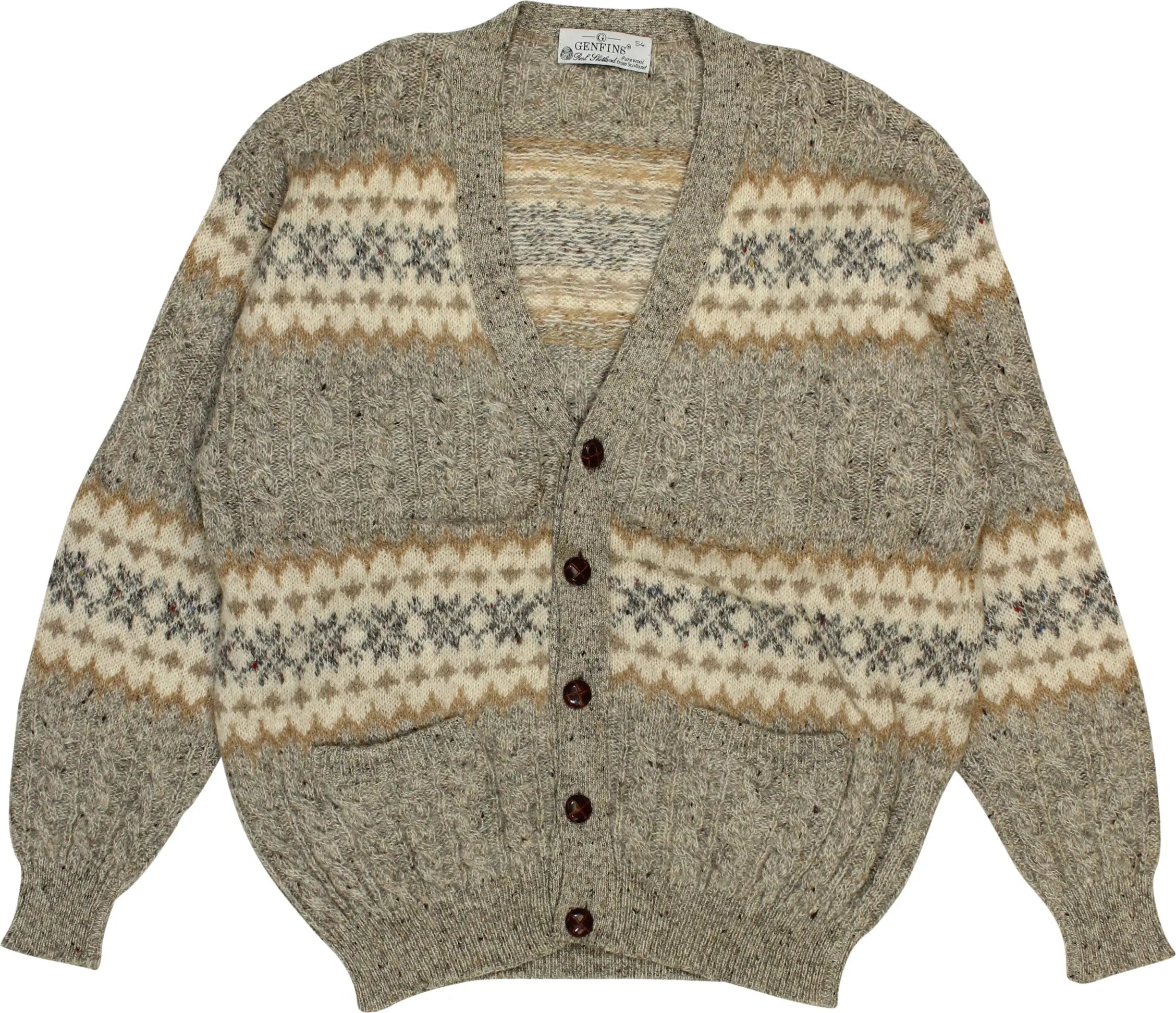 Genfins - Scottish Wool Cardigan- ThriftTale.com - Vintage and second handclothing