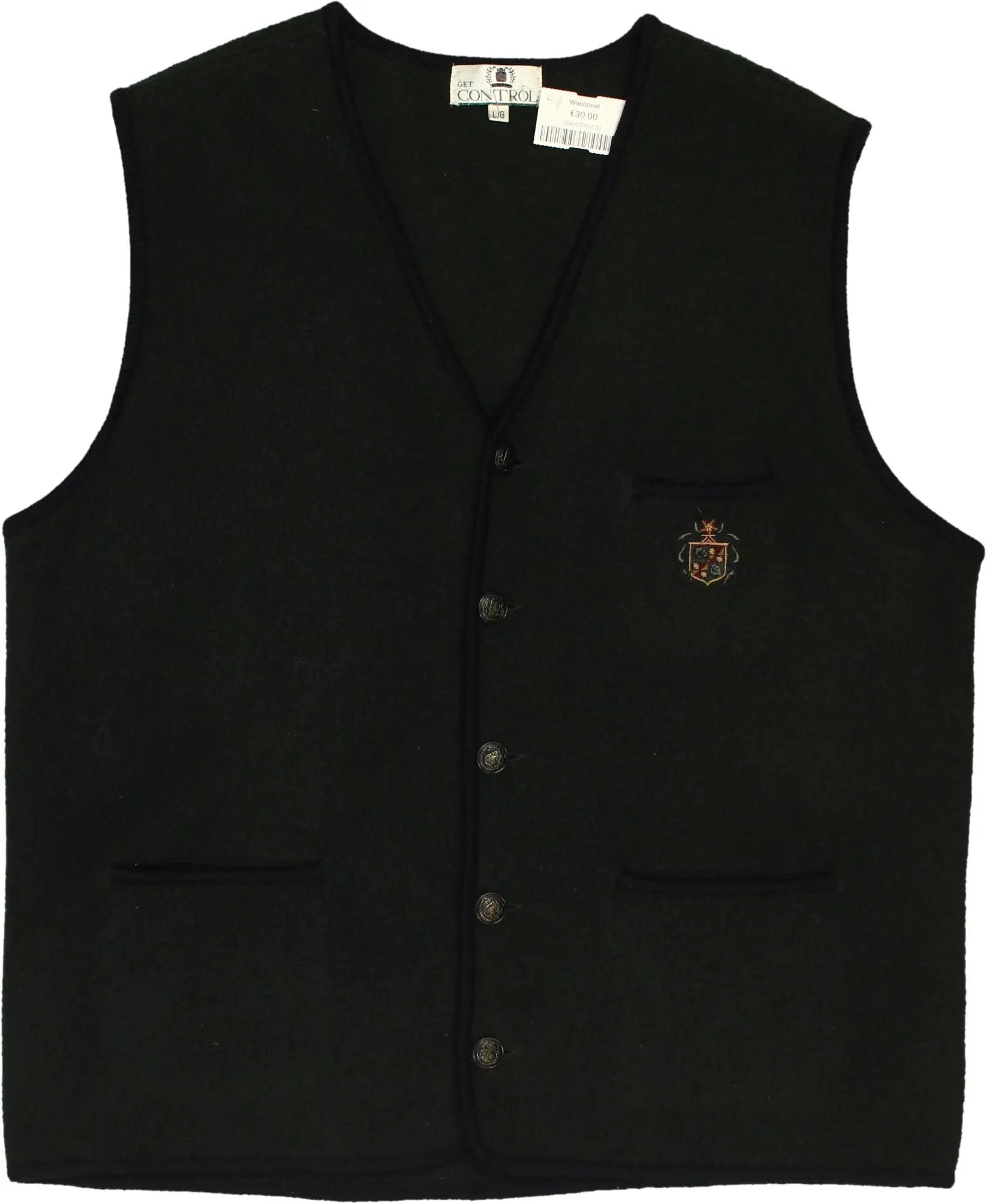 Get Control - Wool Waistcoat- ThriftTale.com - Vintage and second handclothing