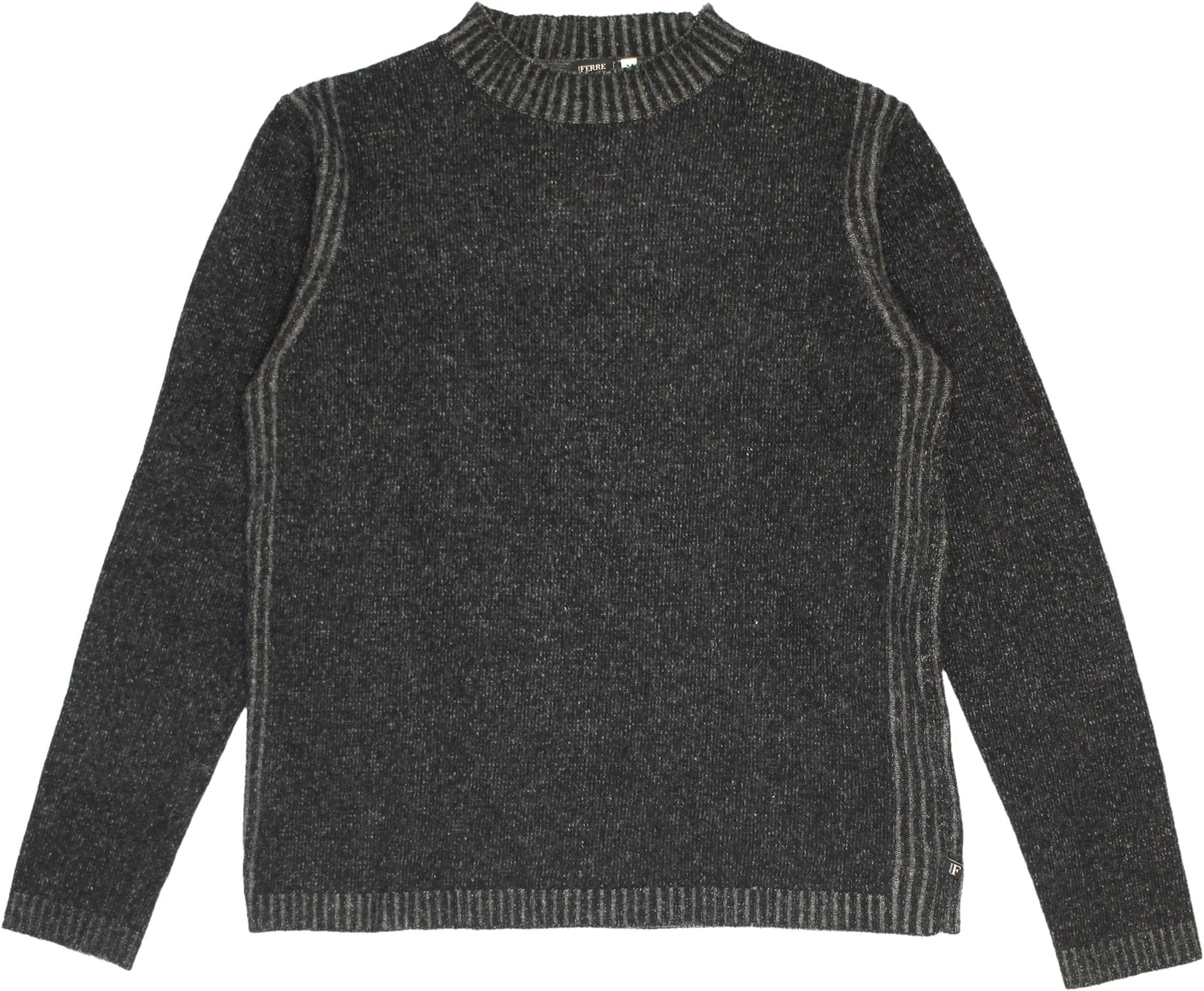 Gianfranco Ferre - Grey Knitted Jumper by Gianfranco Ferre- ThriftTale.com - Vintage and second handclothing