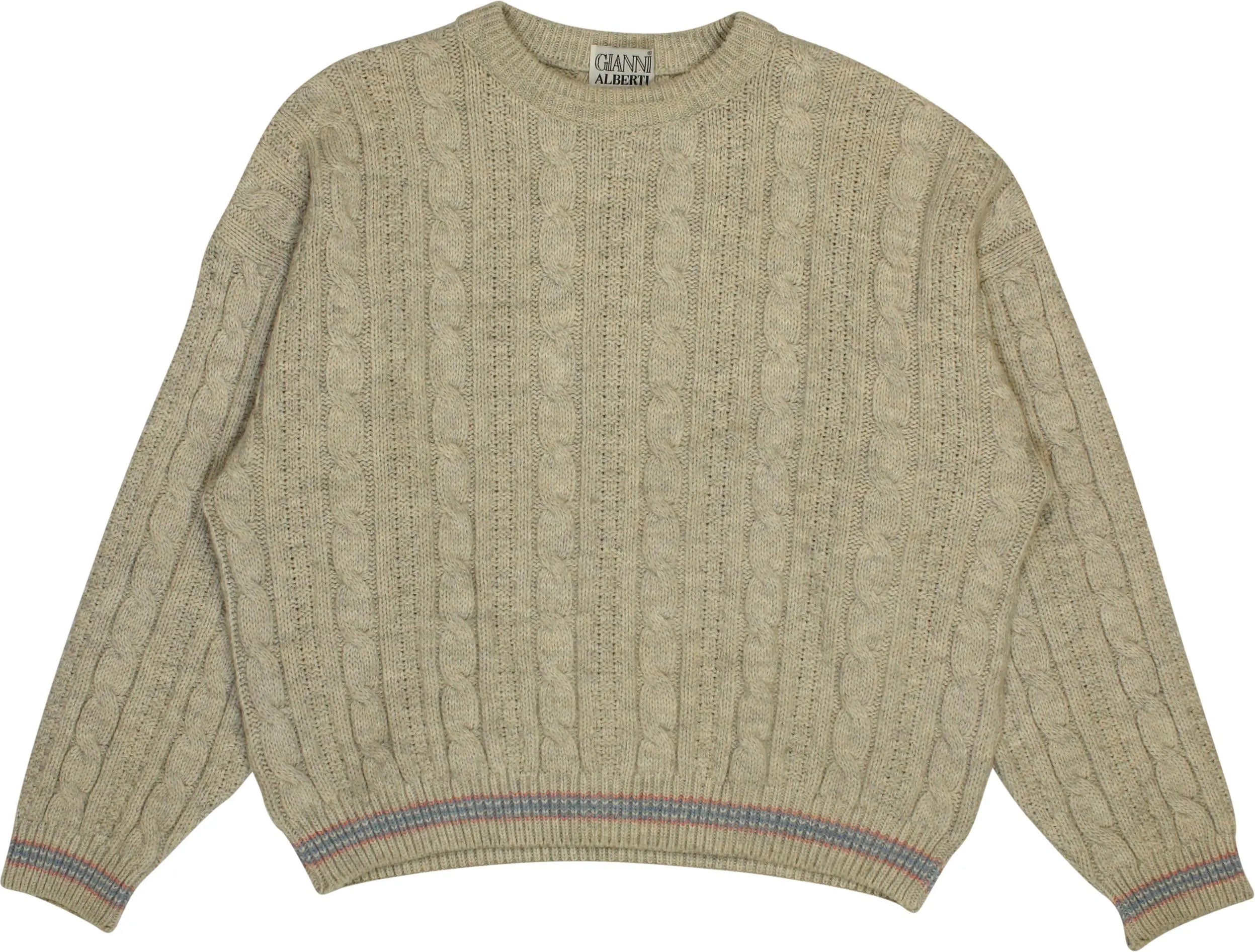 Gianni Alberti - Grey Cable Jumper- ThriftTale.com - Vintage and second handclothing
