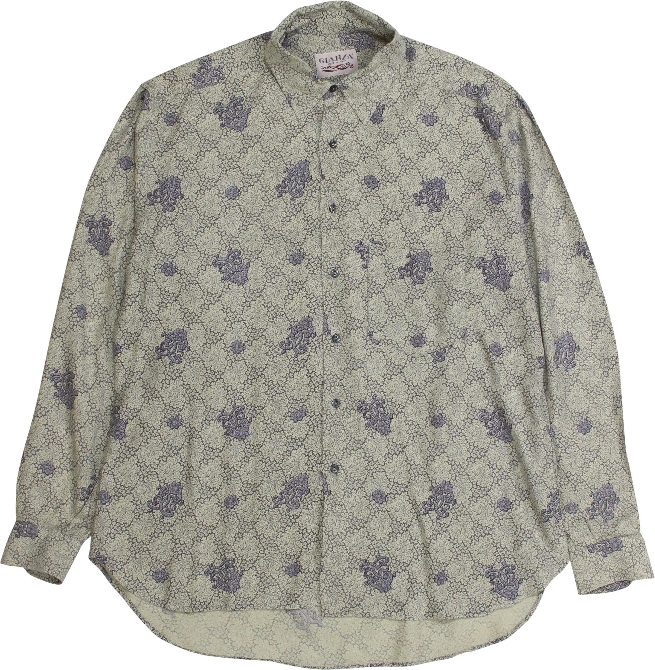 Gianza - 80s Long Sleeve Shirt- ThriftTale.com - Vintage and second handclothing