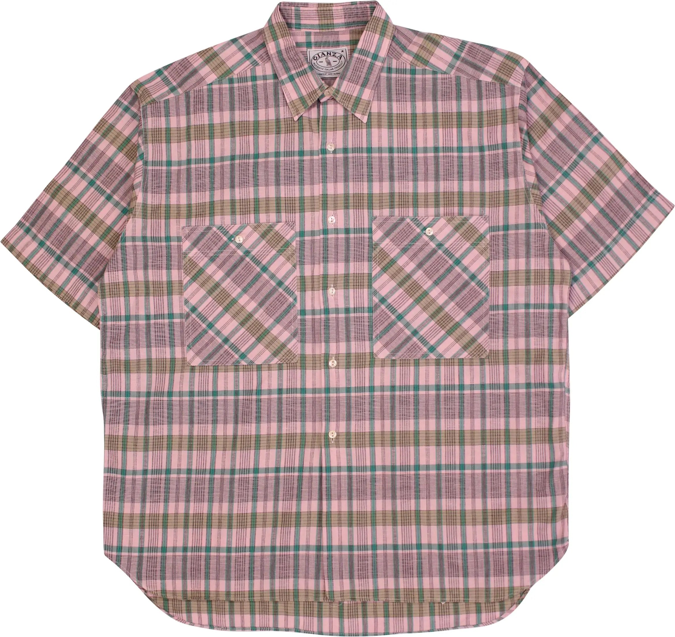 Gianza - Checked Short Sleeve Shirt- ThriftTale.com - Vintage and second handclothing