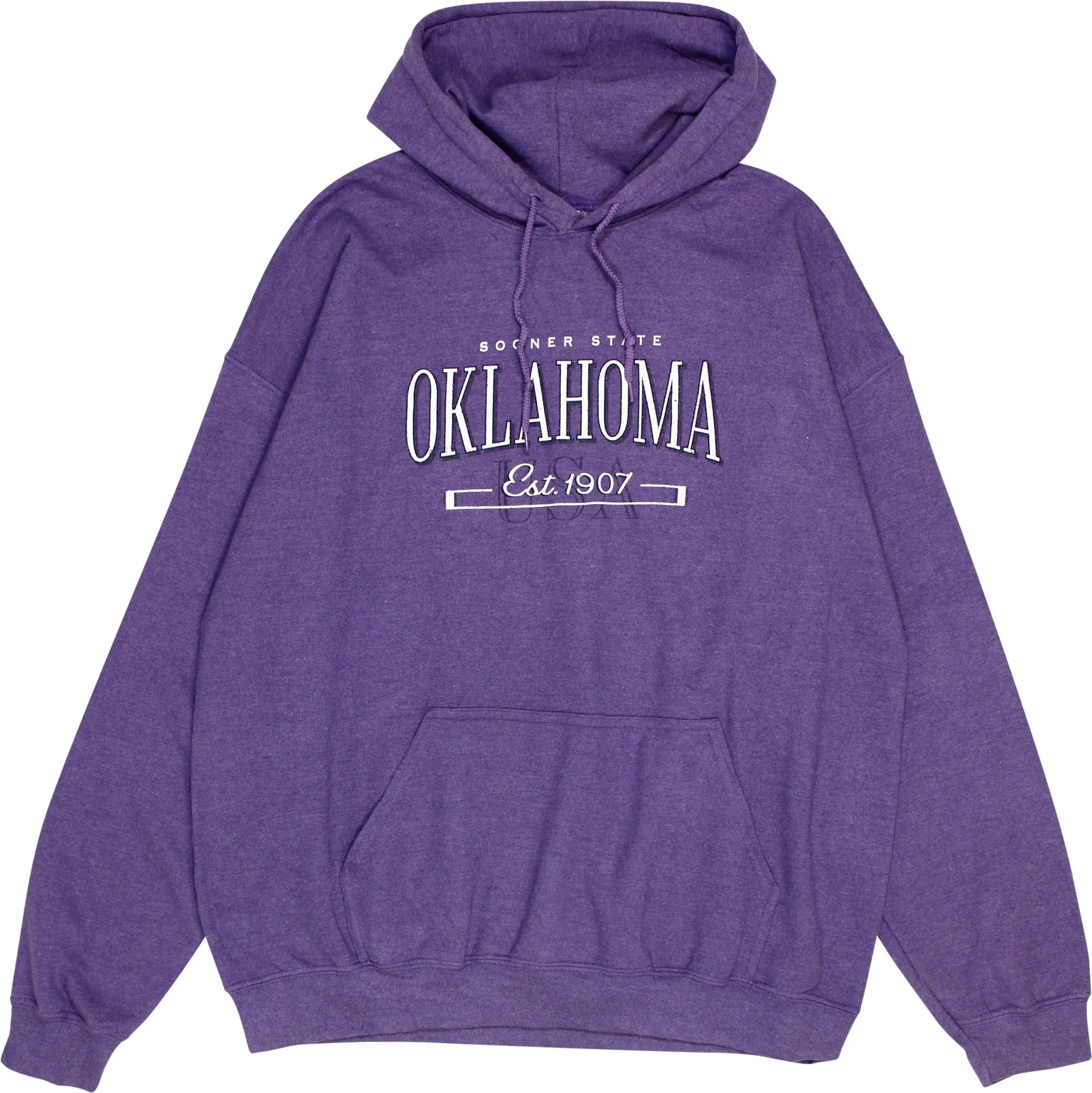 Gildan - Sooner State Oklahoma Hoodie- ThriftTale.com - Vintage and second handclothing