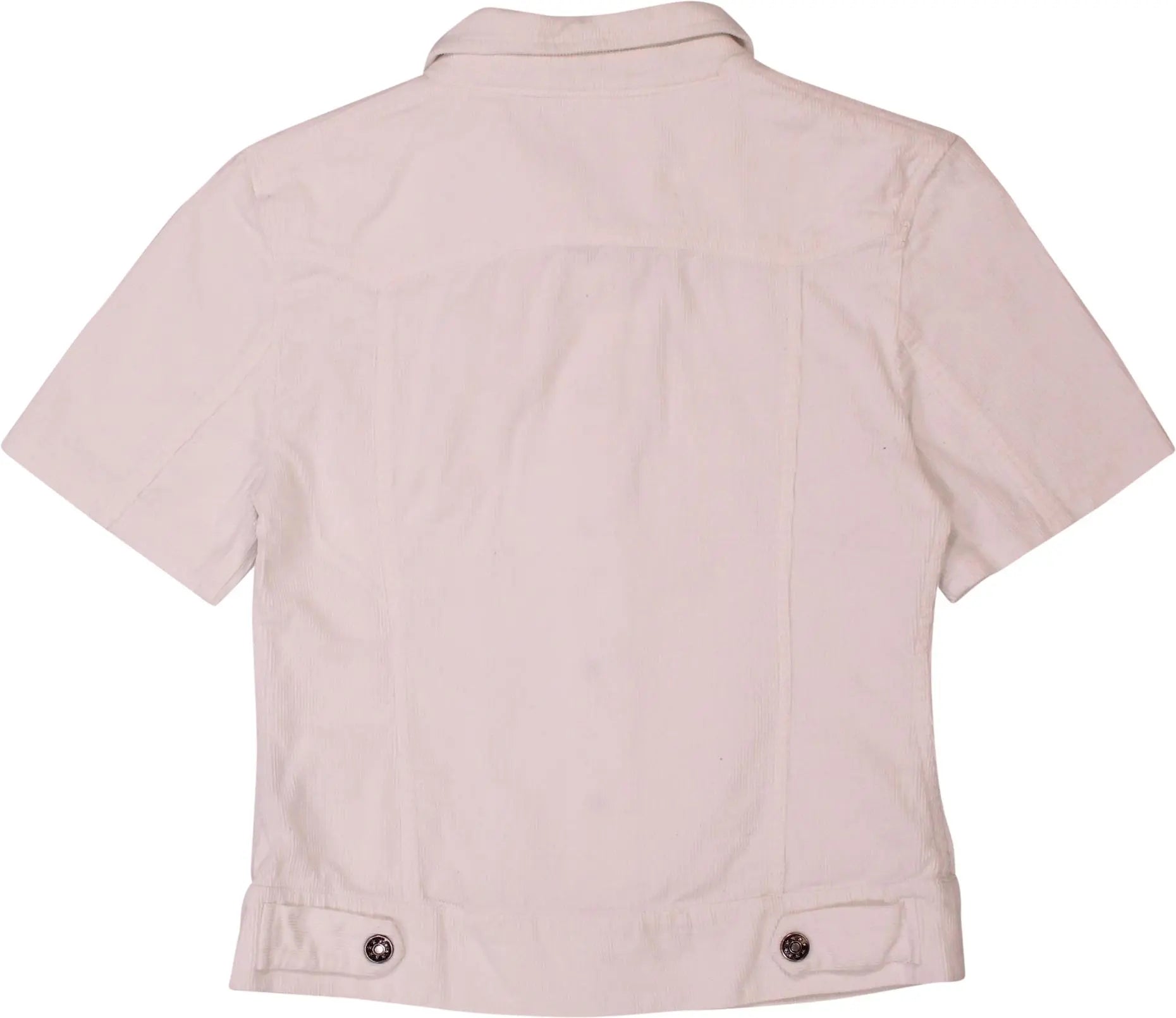 Gina Benotti - Short Sleeve White Corduroy Jacket- ThriftTale.com - Vintage and second handclothing