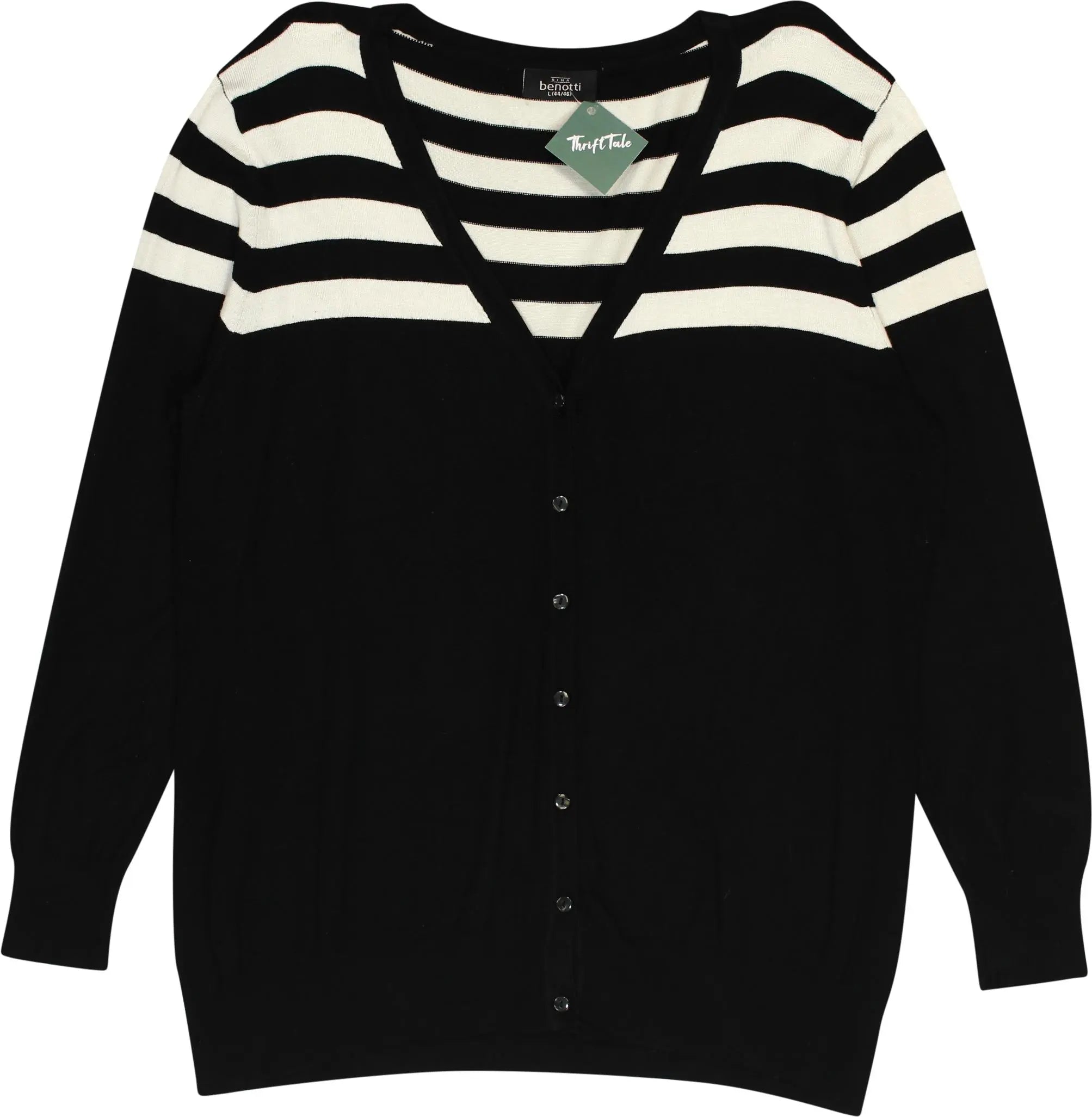 Gina Benotti - Striped Cardigan- ThriftTale.com - Vintage and second handclothing
