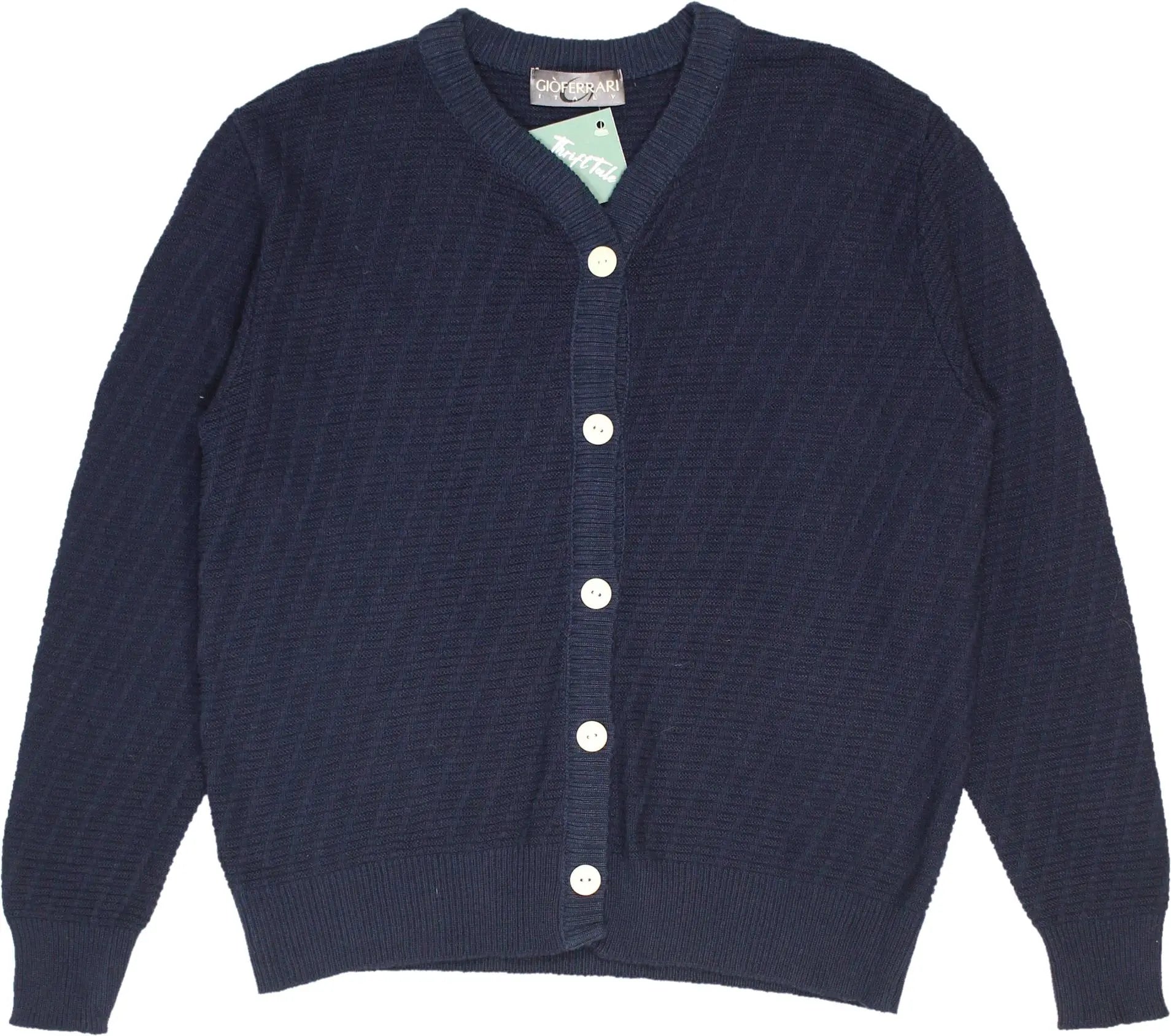 Gioferrari - Blue Cardigan- ThriftTale.com - Vintage and second handclothing