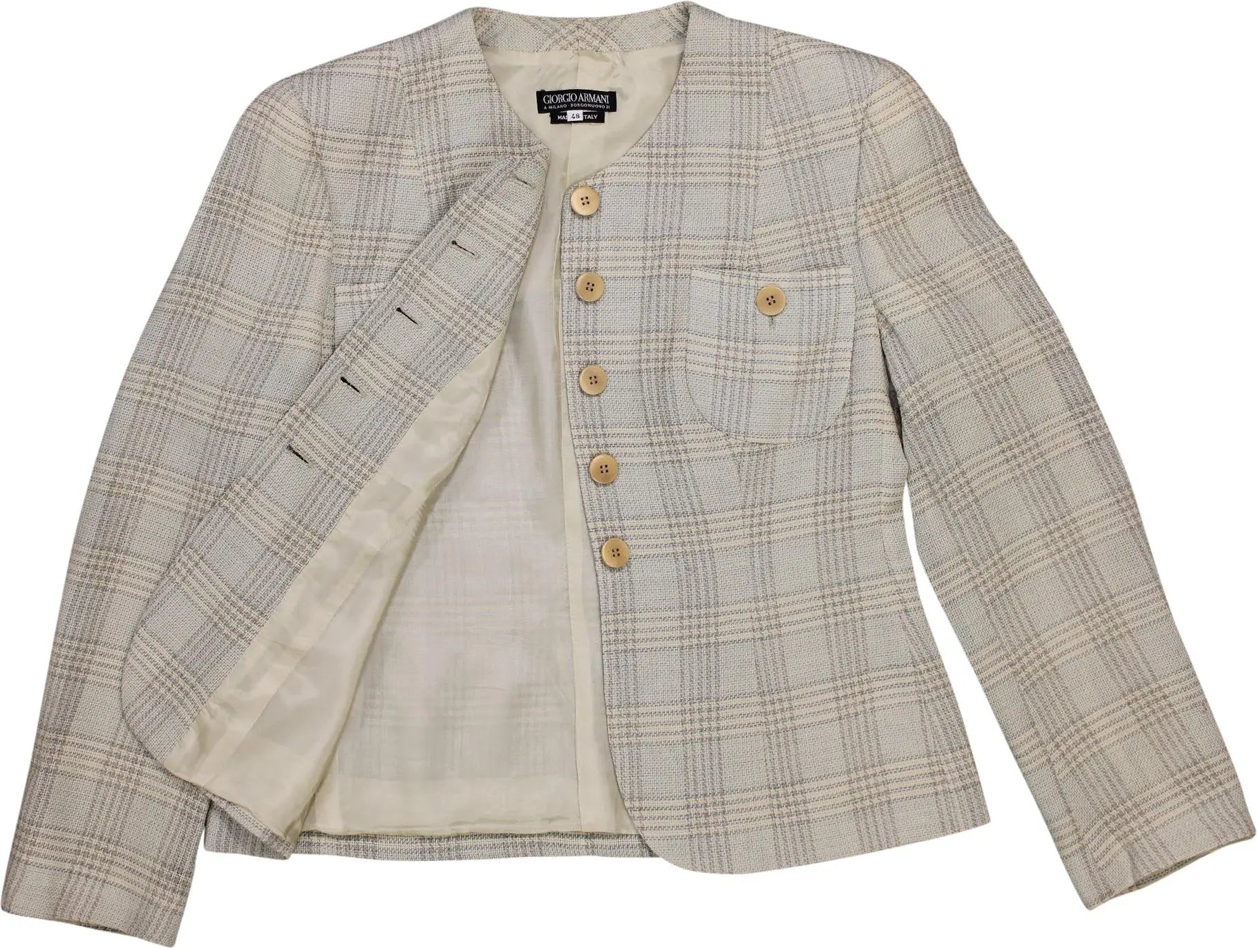 Giorgio Armani - Checked Woven Blazer by Giorgio Armani- ThriftTale.com - Vintage and second handclothing