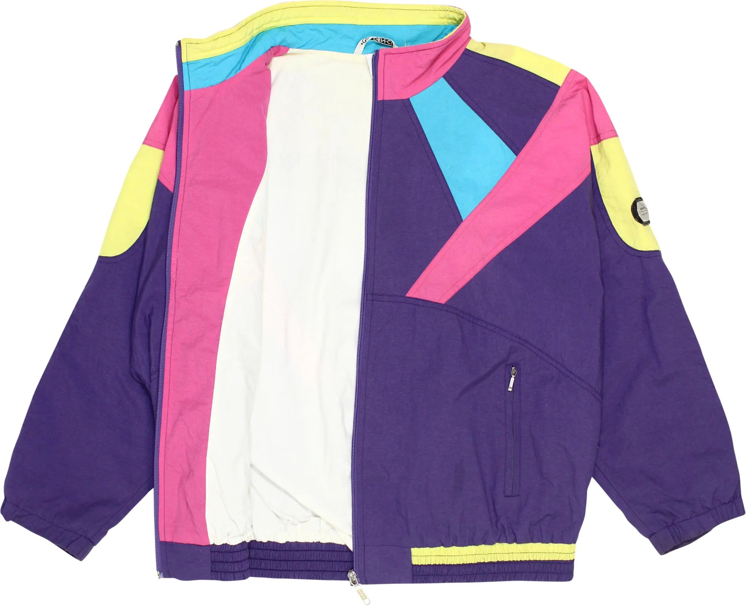 Golden Cup - 80s Color Block Windbreaker- ThriftTale.com - Vintage and second handclothing