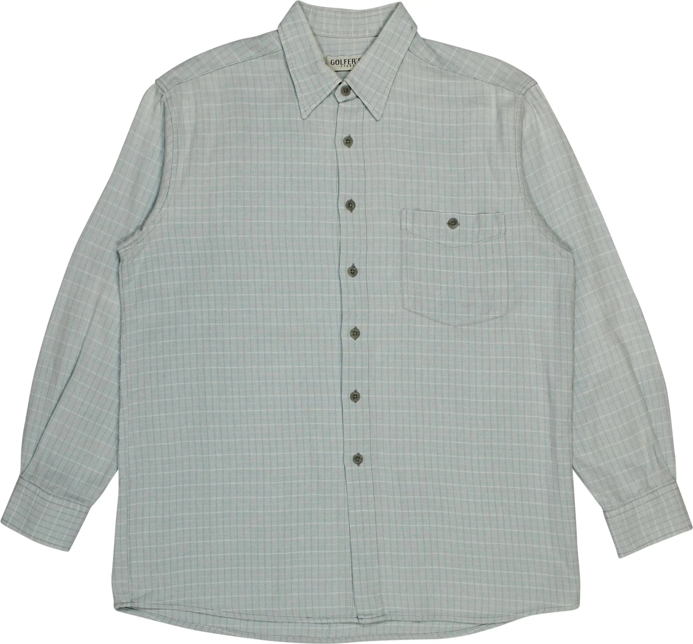 Golfer's - Blue Checked Shirt- ThriftTale.com - Vintage and second handclothing
