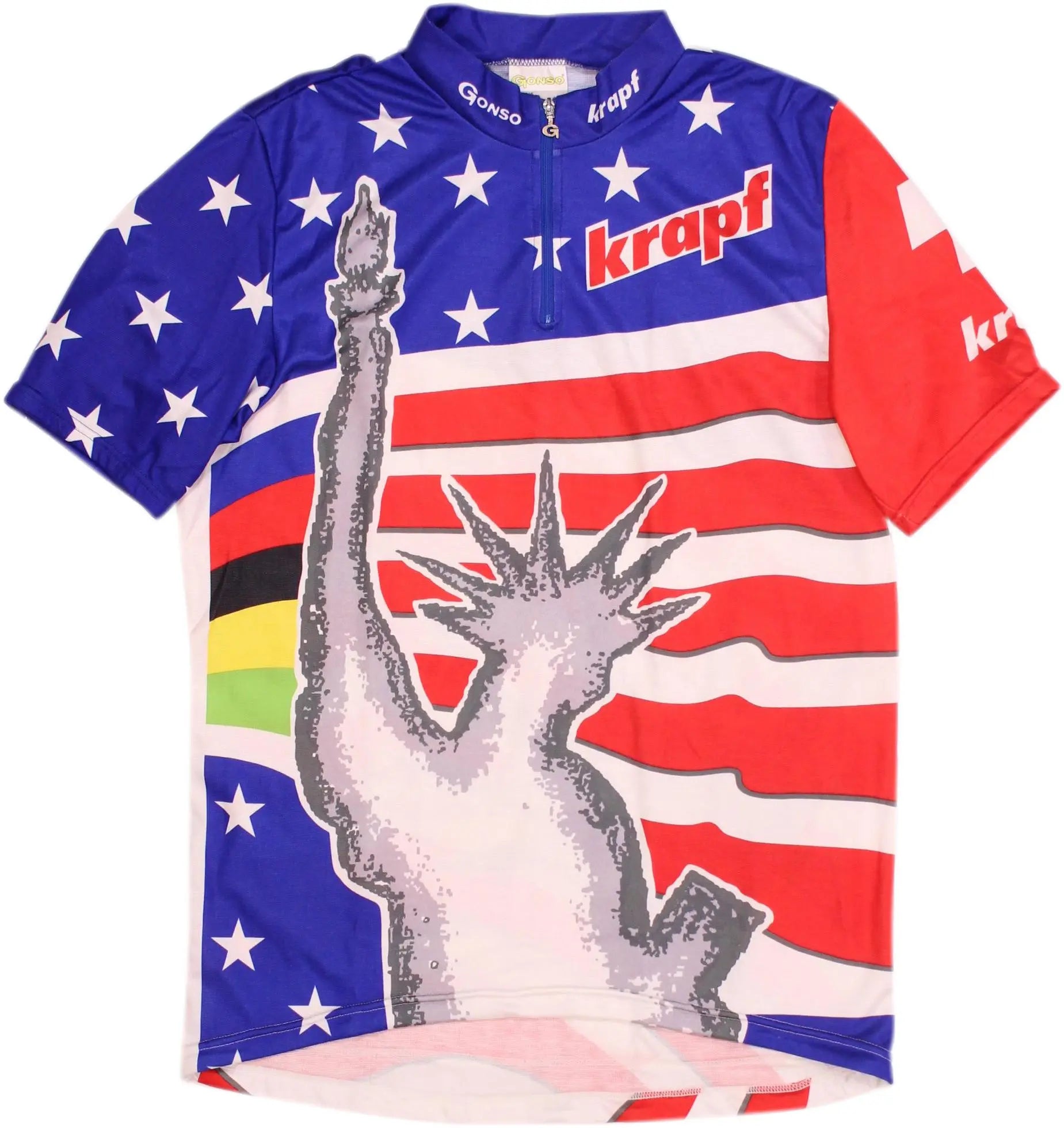 Gonso - Vintage Cycling Bike Shirt with American Theme- ThriftTale.com - Vintage and second handclothing