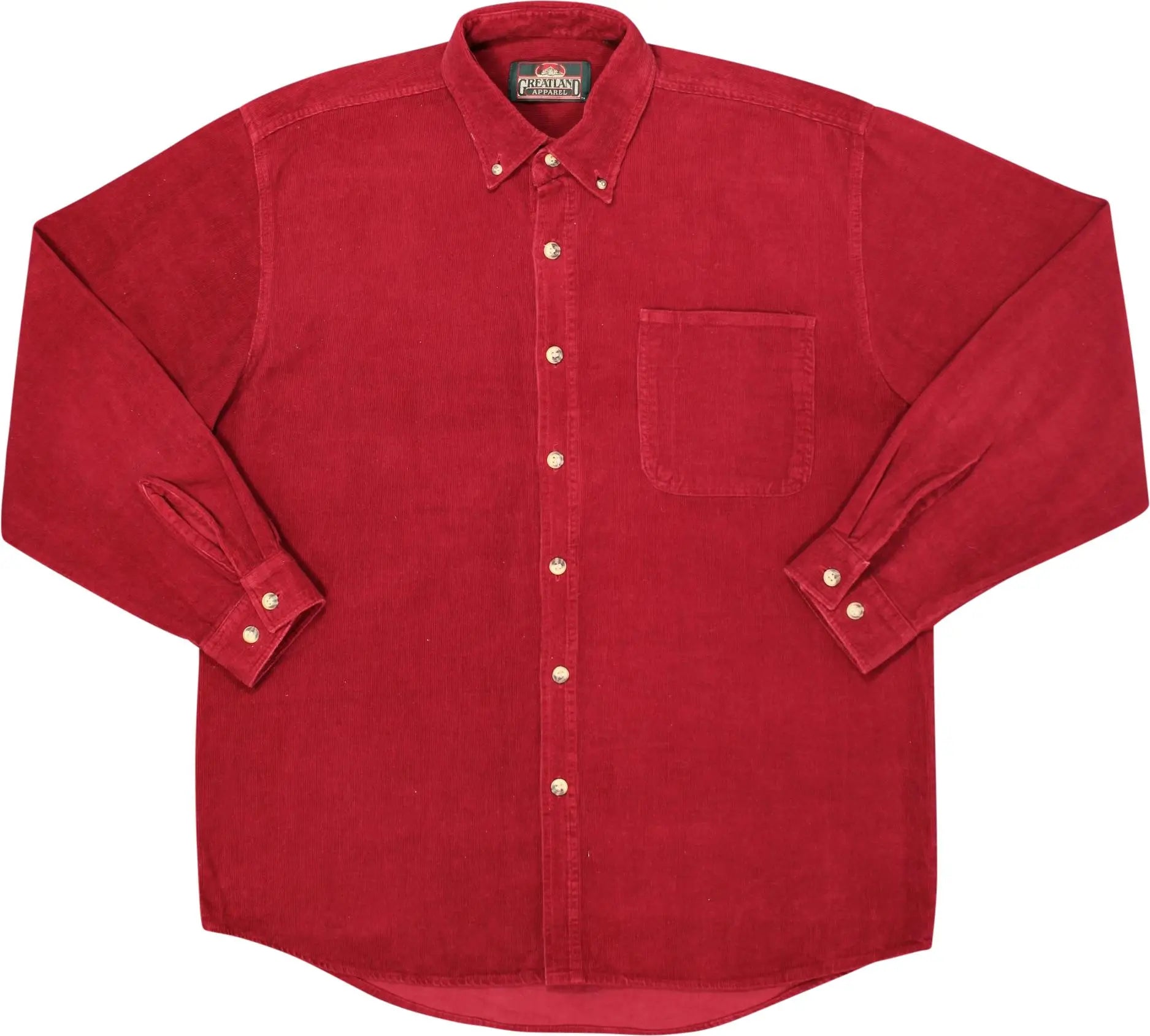 Greatland Apparel - Red Corduroy Shirt- ThriftTale.com - Vintage and second handclothing