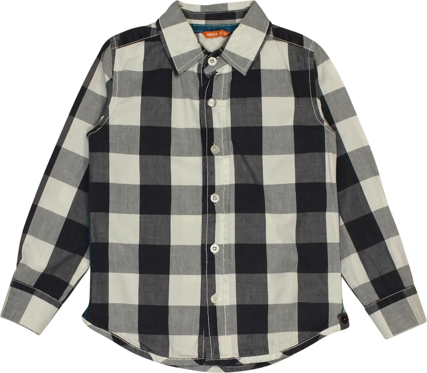 HEMA - Grey Checked Shirt- ThriftTale.com - Vintage and second handclothing