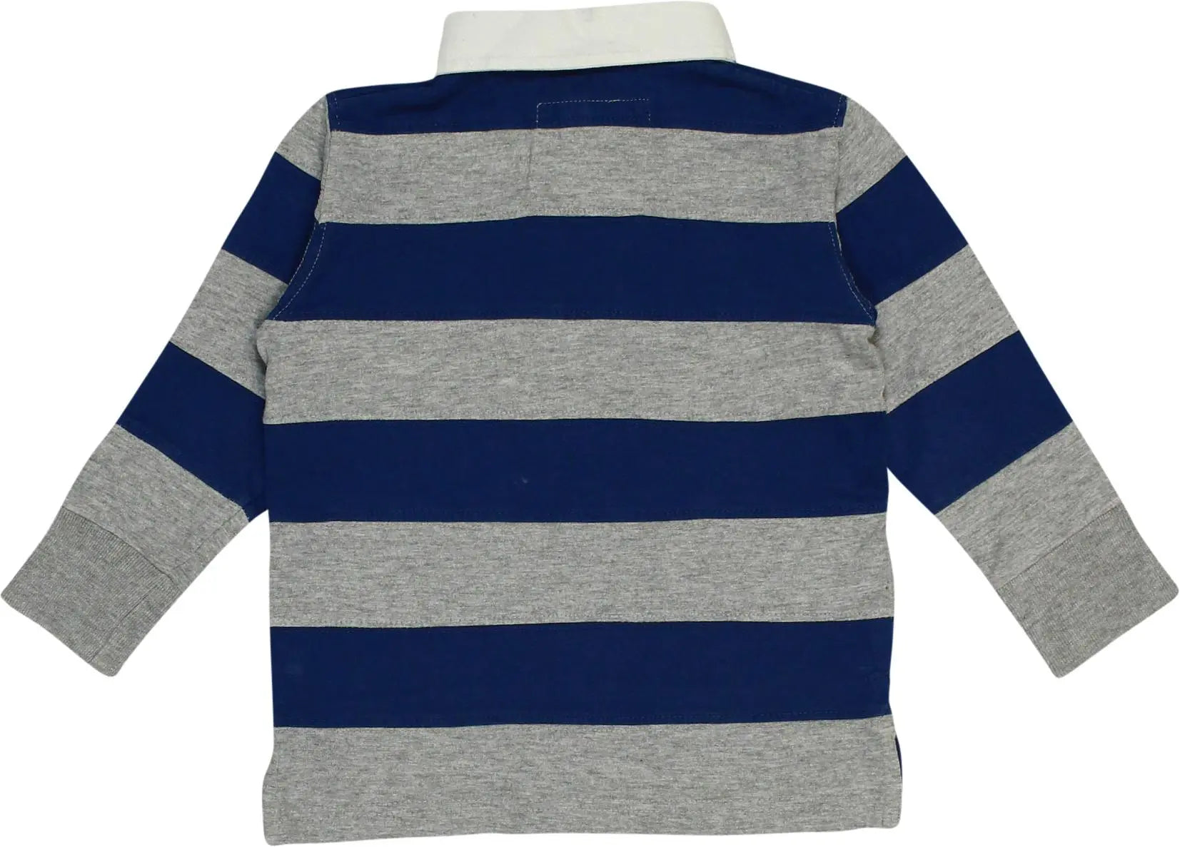 HEMA - Striped Long Sleeve Polo Shirt- ThriftTale.com - Vintage and second handclothing