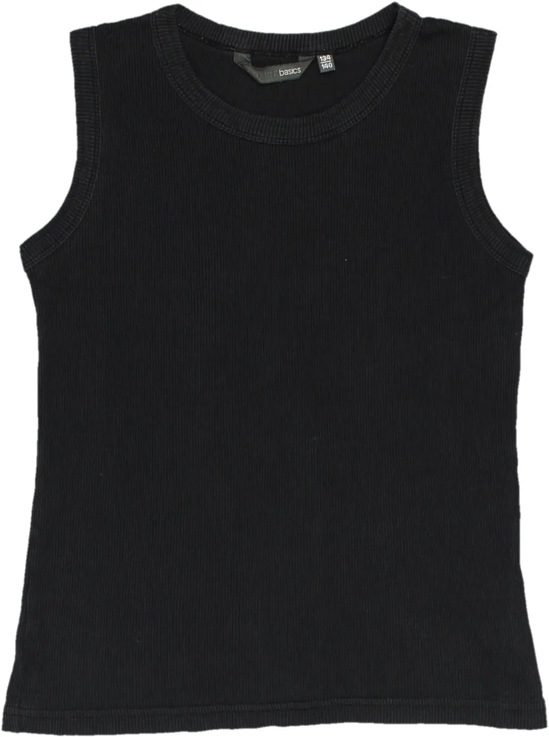 HTX basics - Ribbed Black Singlet- ThriftTale.com - Vintage and second handclothing