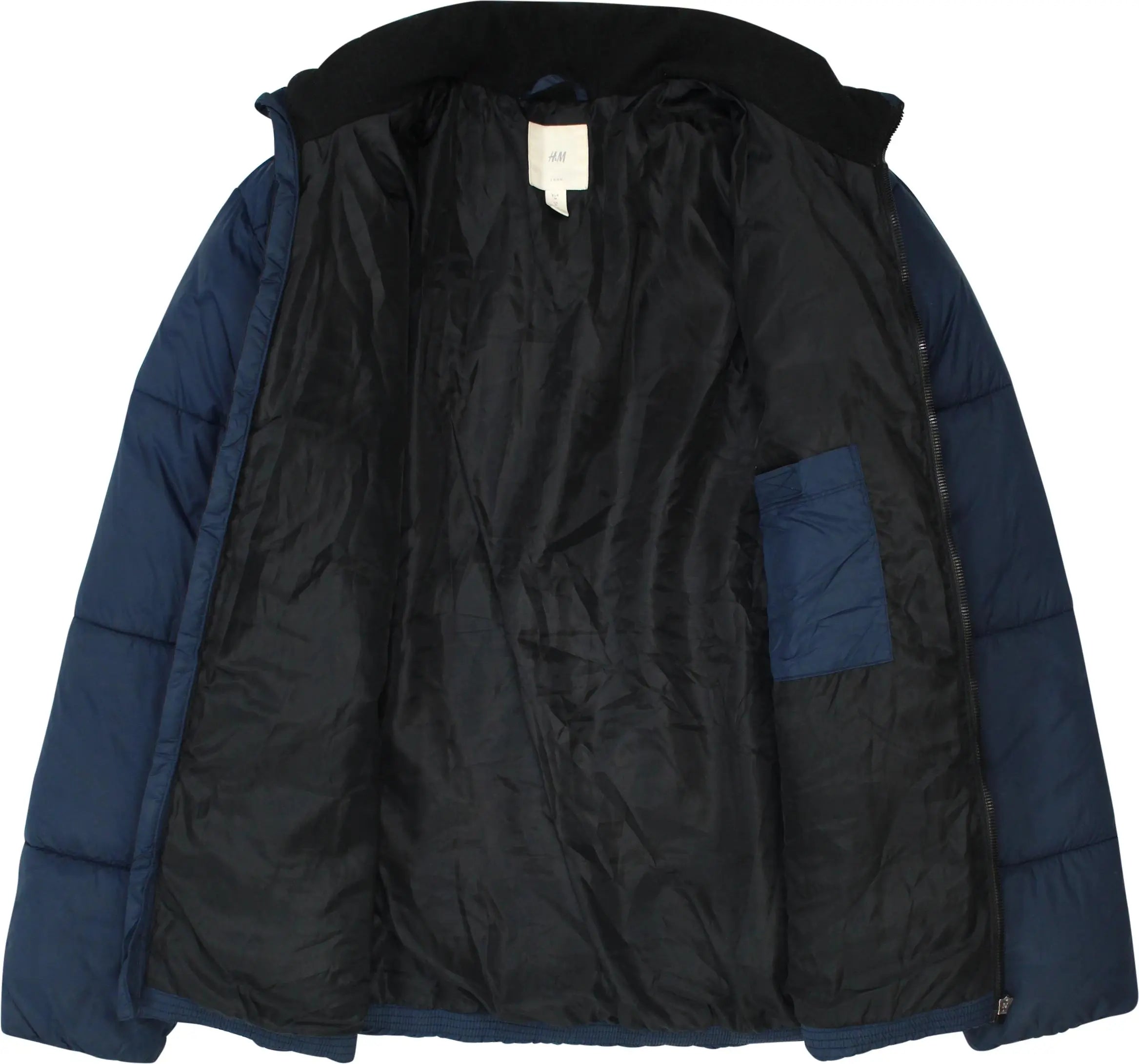 H&M - Blue Padded Puffer Jacket- ThriftTale.com - Vintage and second handclothing