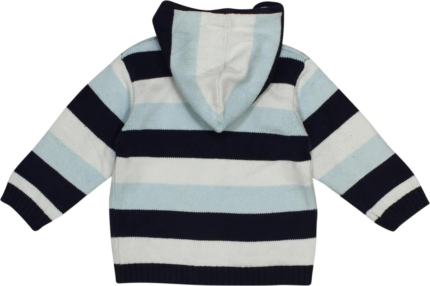 H&M - Blue Striped Hooded Cardigan- ThriftTale.com - Vintage and second handclothing