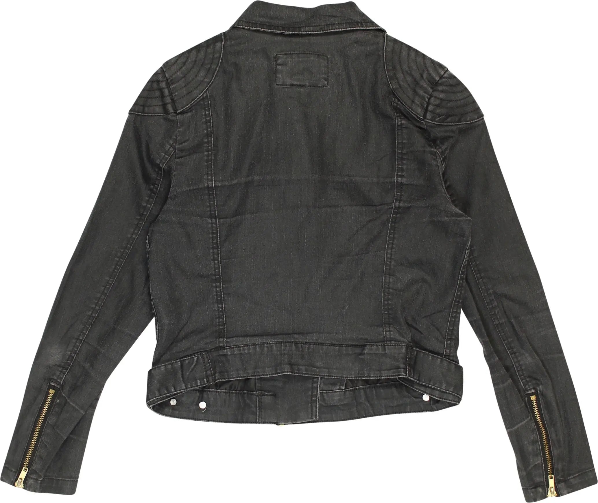 H&M - Denim Biker Jacket- ThriftTale.com - Vintage and second handclothing