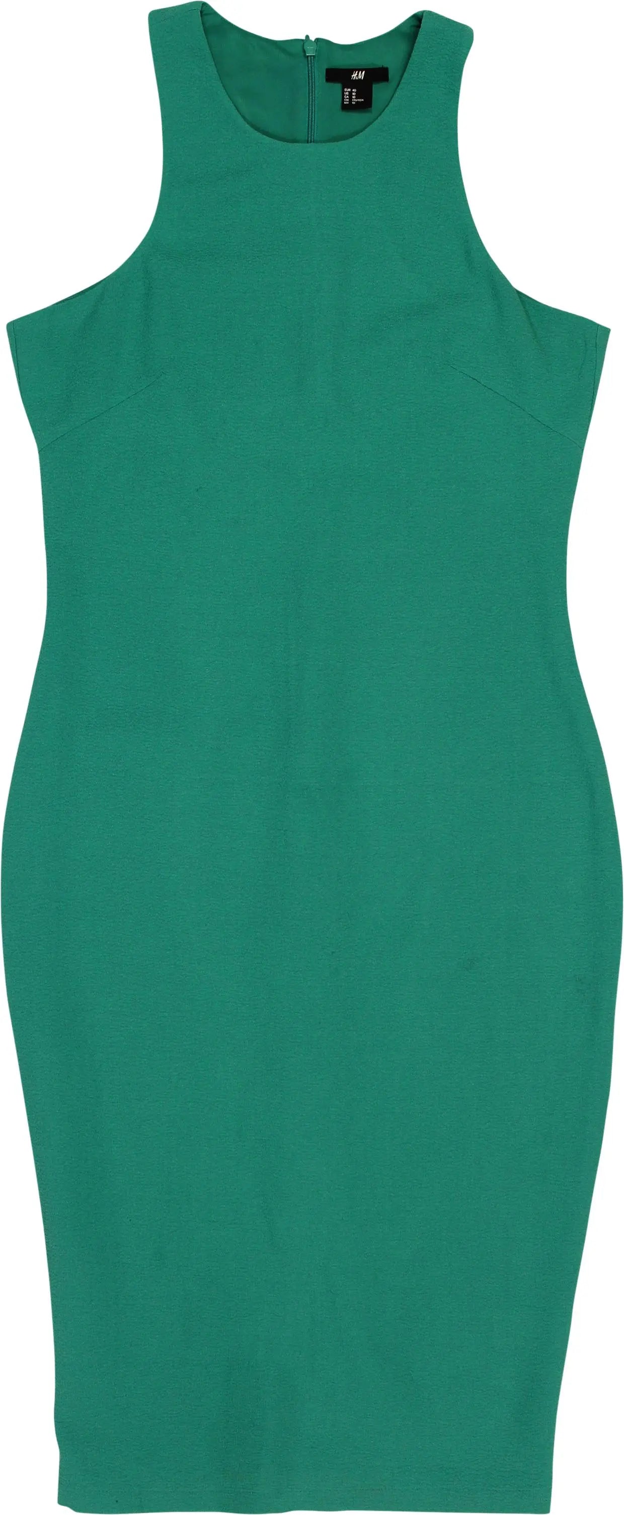H&M - Green Dress- ThriftTale.com - Vintage and second handclothing