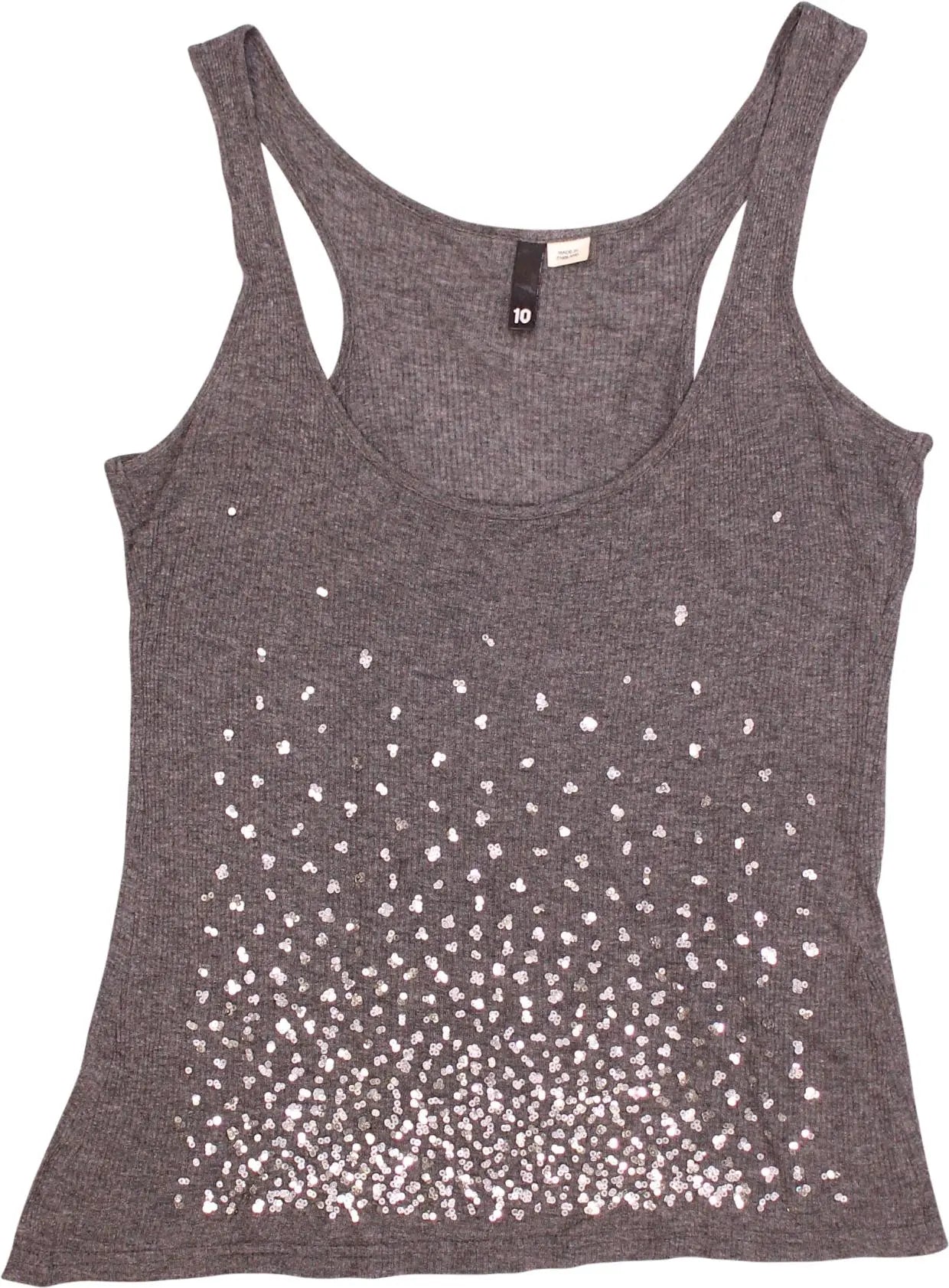 H&M - Grey Top with Sequins- ThriftTale.com - Vintage and second handclothing
