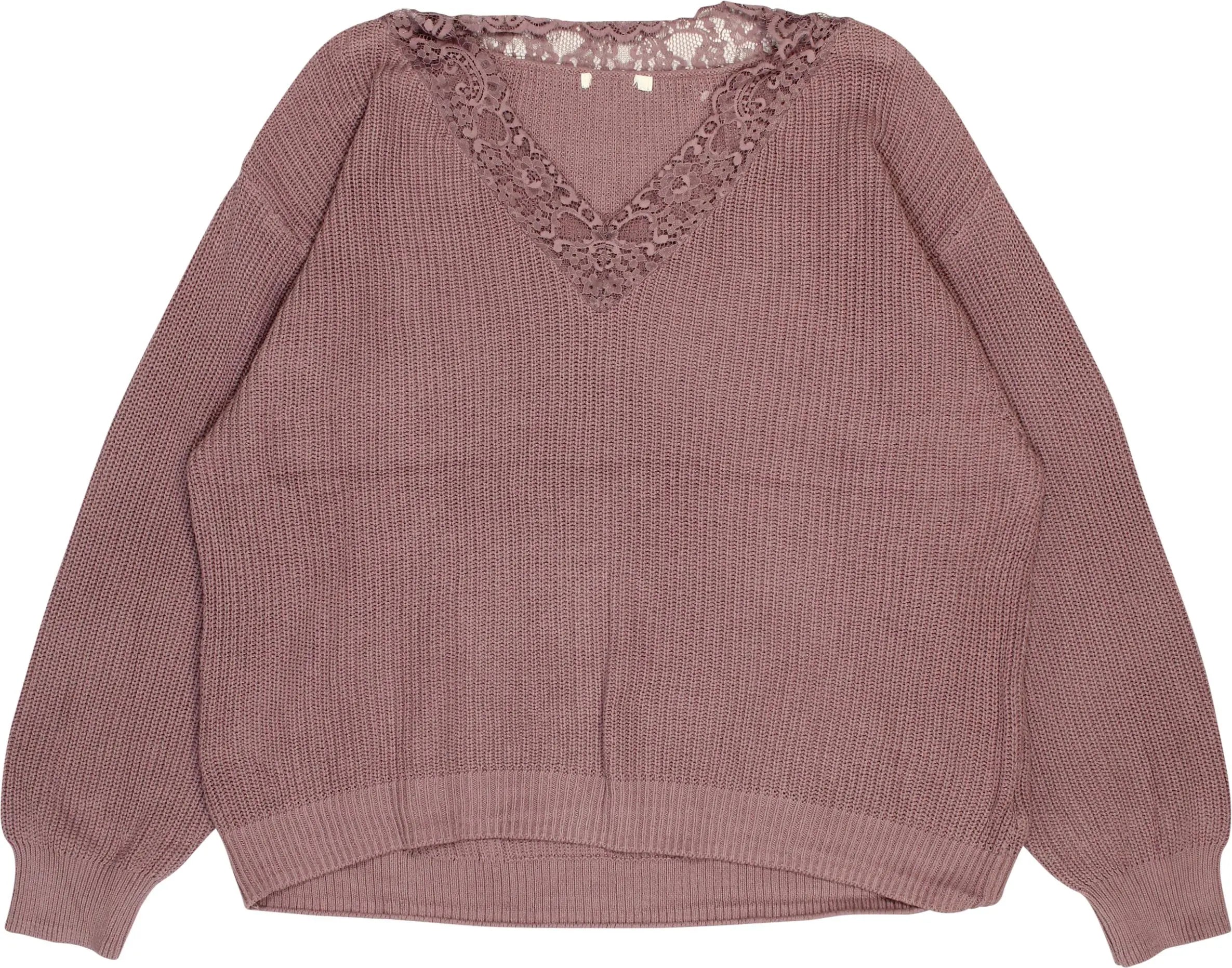 H&M - Knitted Jumper with Lace- ThriftTale.com - Vintage and second handclothing