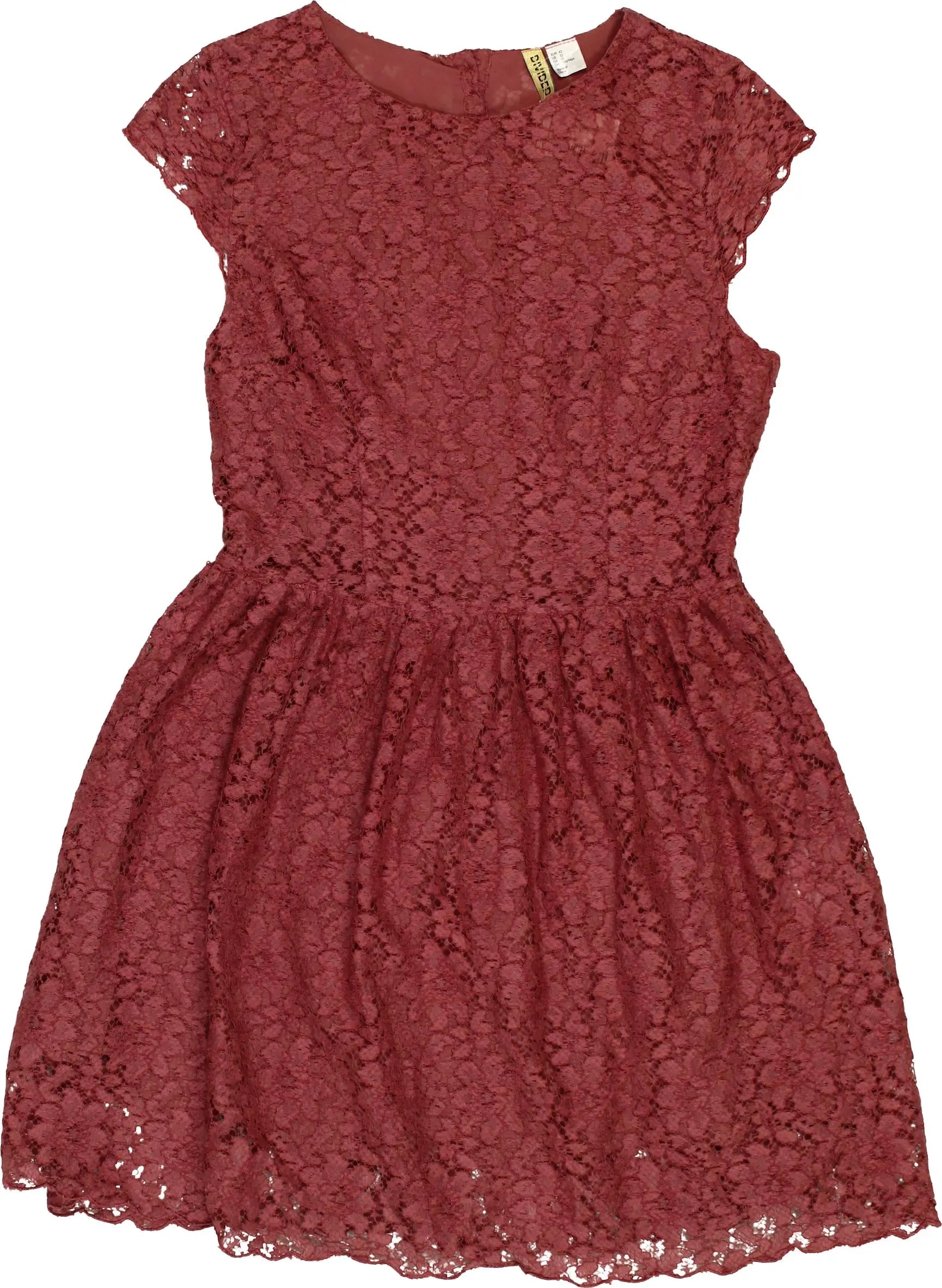 H&M - Mauve Lace Dress- ThriftTale.com - Vintage and second handclothing