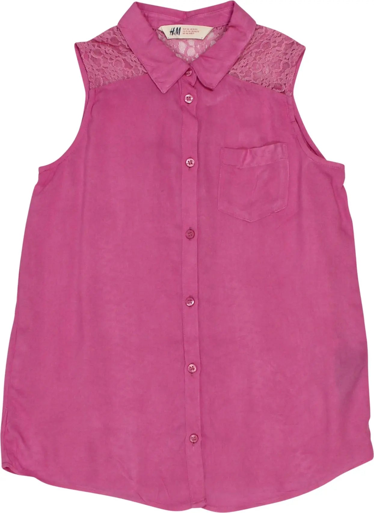 H&M - Pink Sleeveless Blouse- ThriftTale.com - Vintage and second handclothing