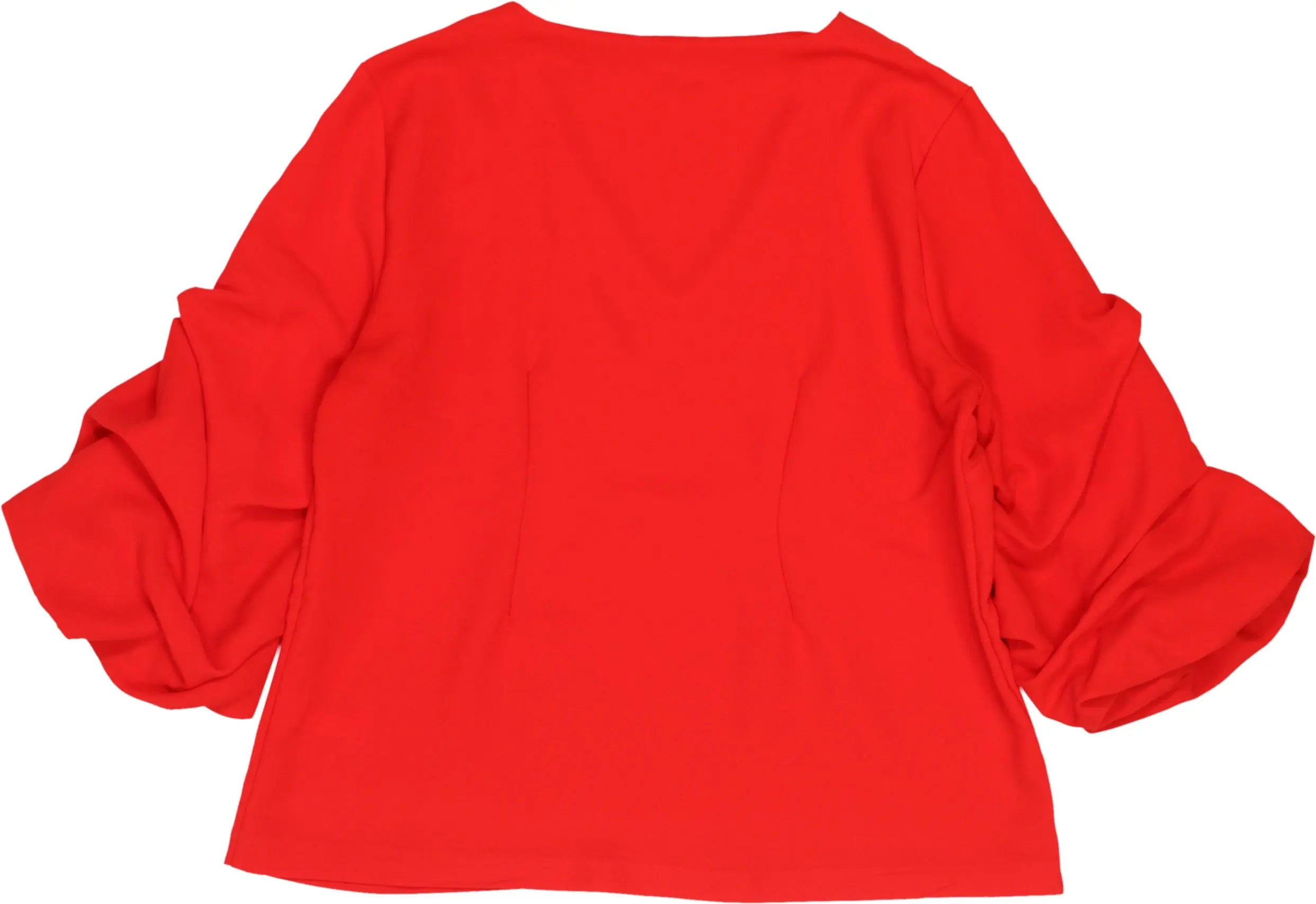 H&M - Red Top with Intricate Sleeve Detail- ThriftTale.com - Vintage and second handclothing