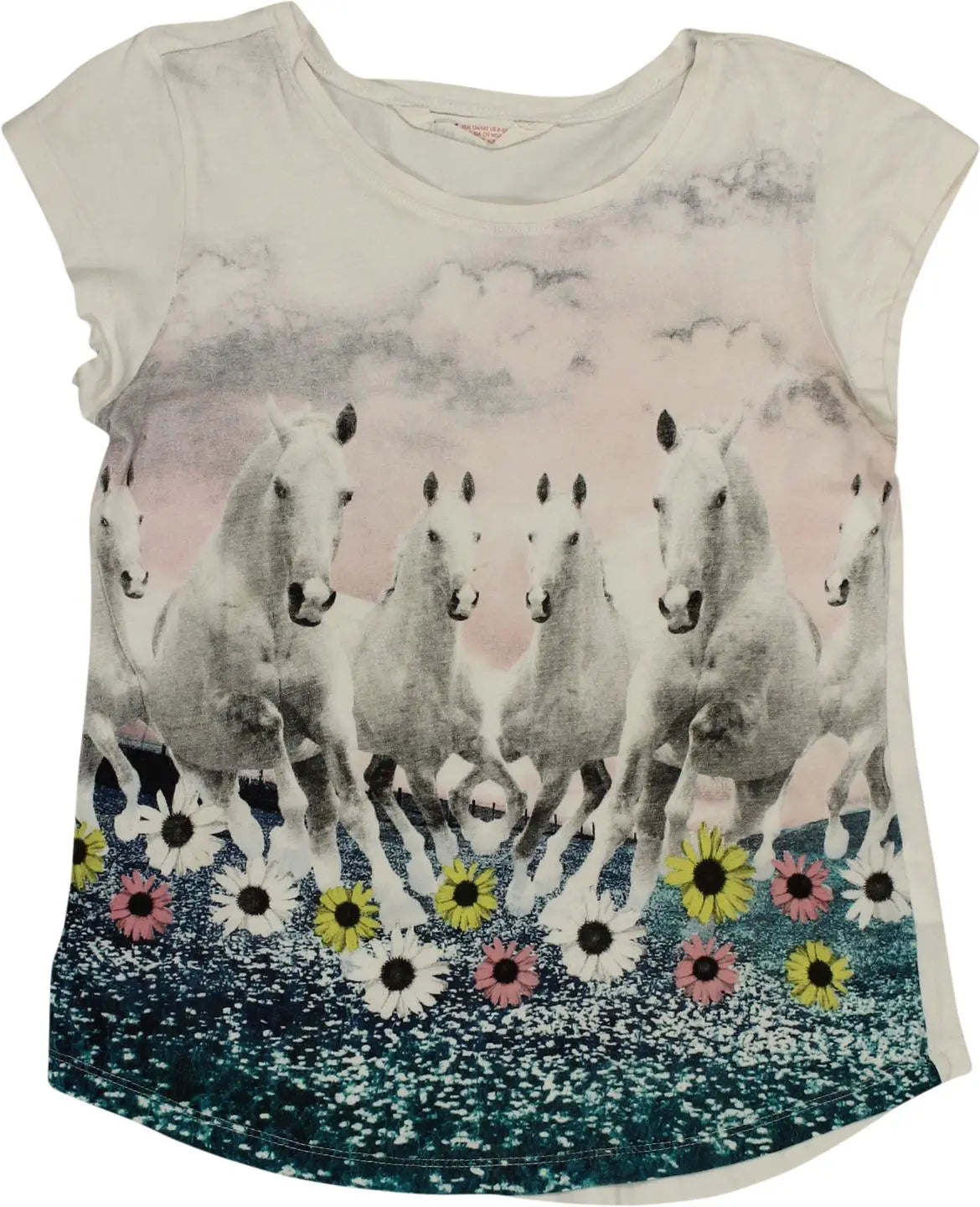 H&M - T-Shirt with Horse Print- ThriftTale.com - Vintage and second handclothing