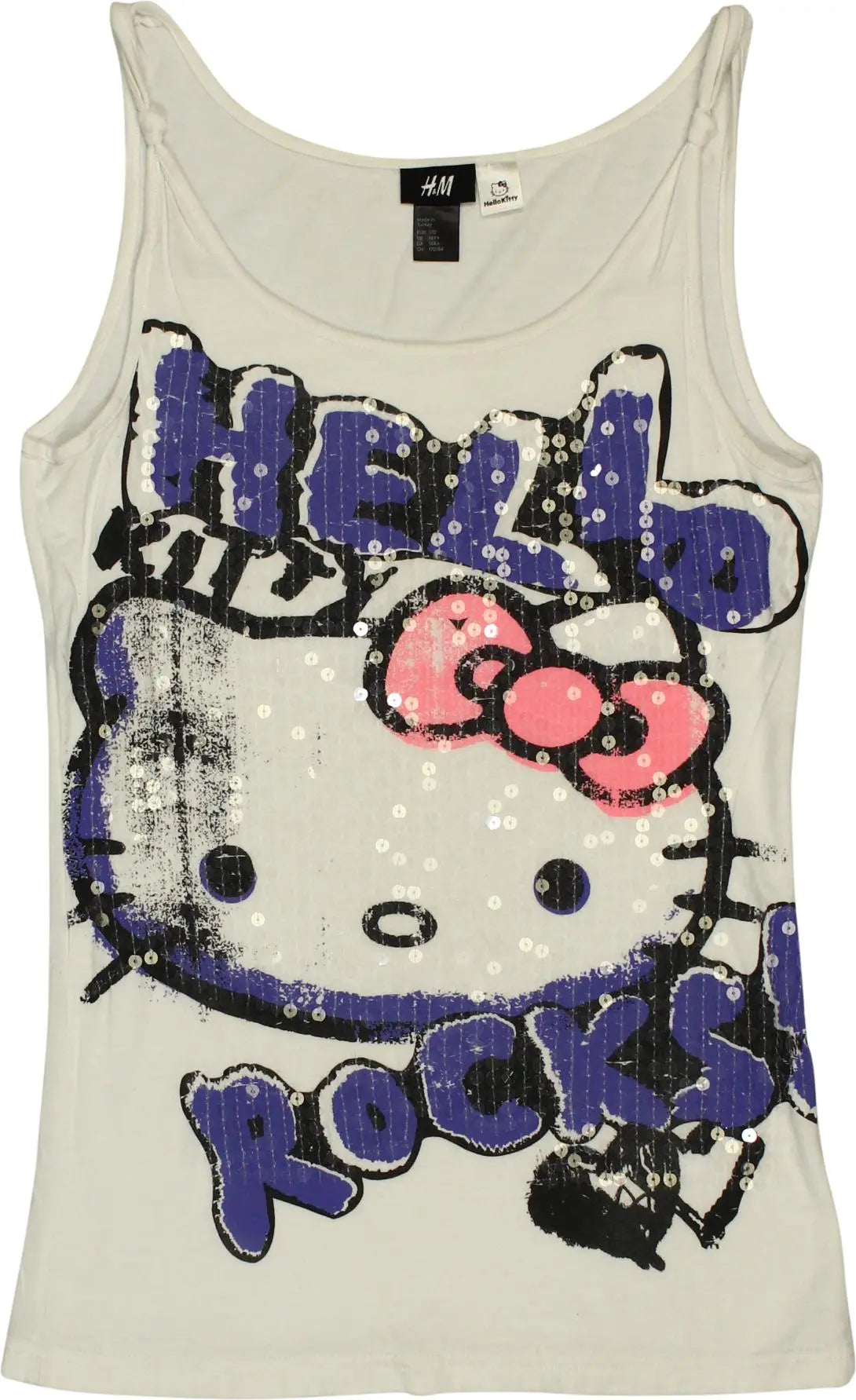 H&M - White Hello Kitty Top- ThriftTale.com - Vintage and second handclothing