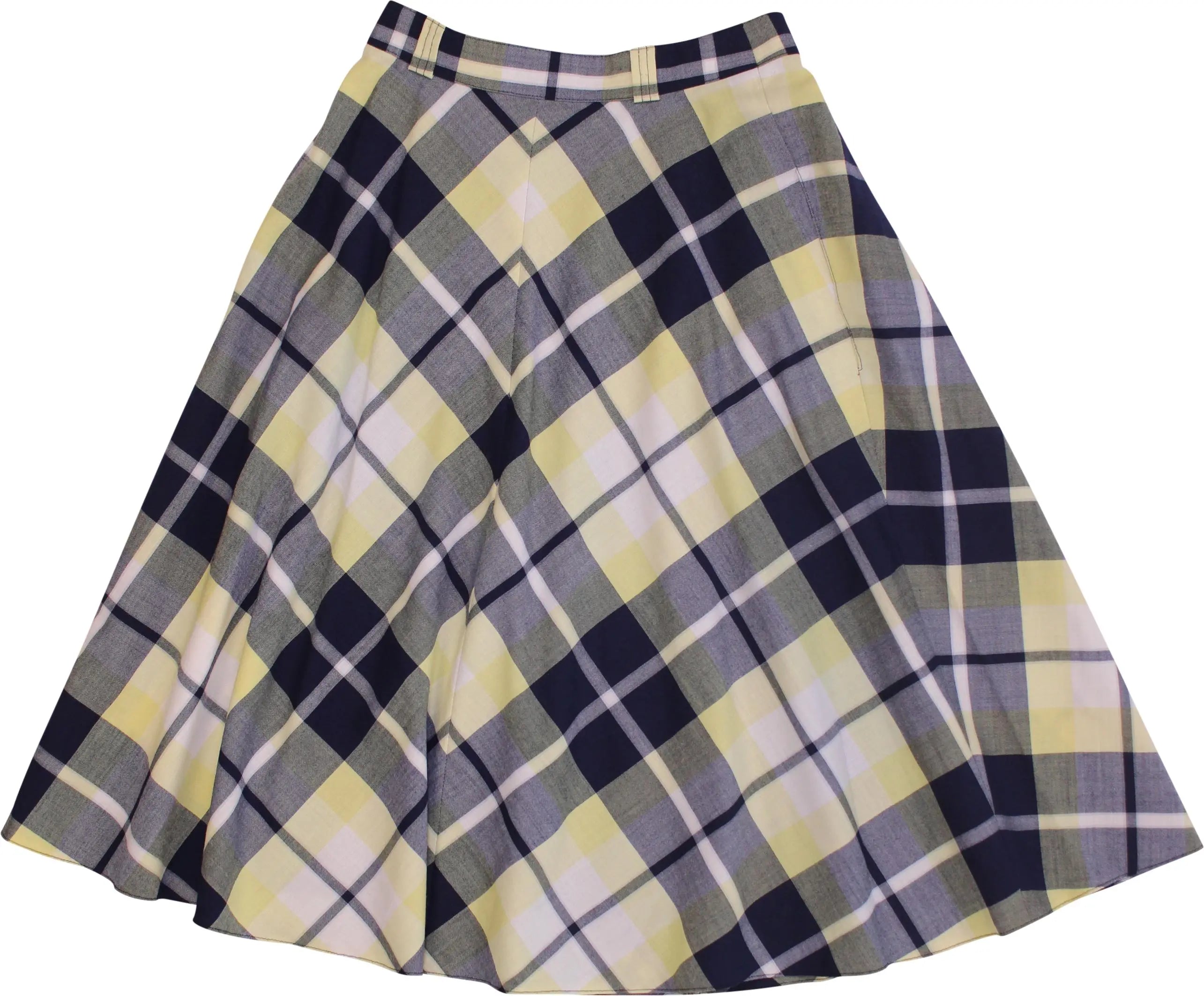 Hammer - 70s Checkered Circle Skirt- ThriftTale.com - Vintage and second handclothing