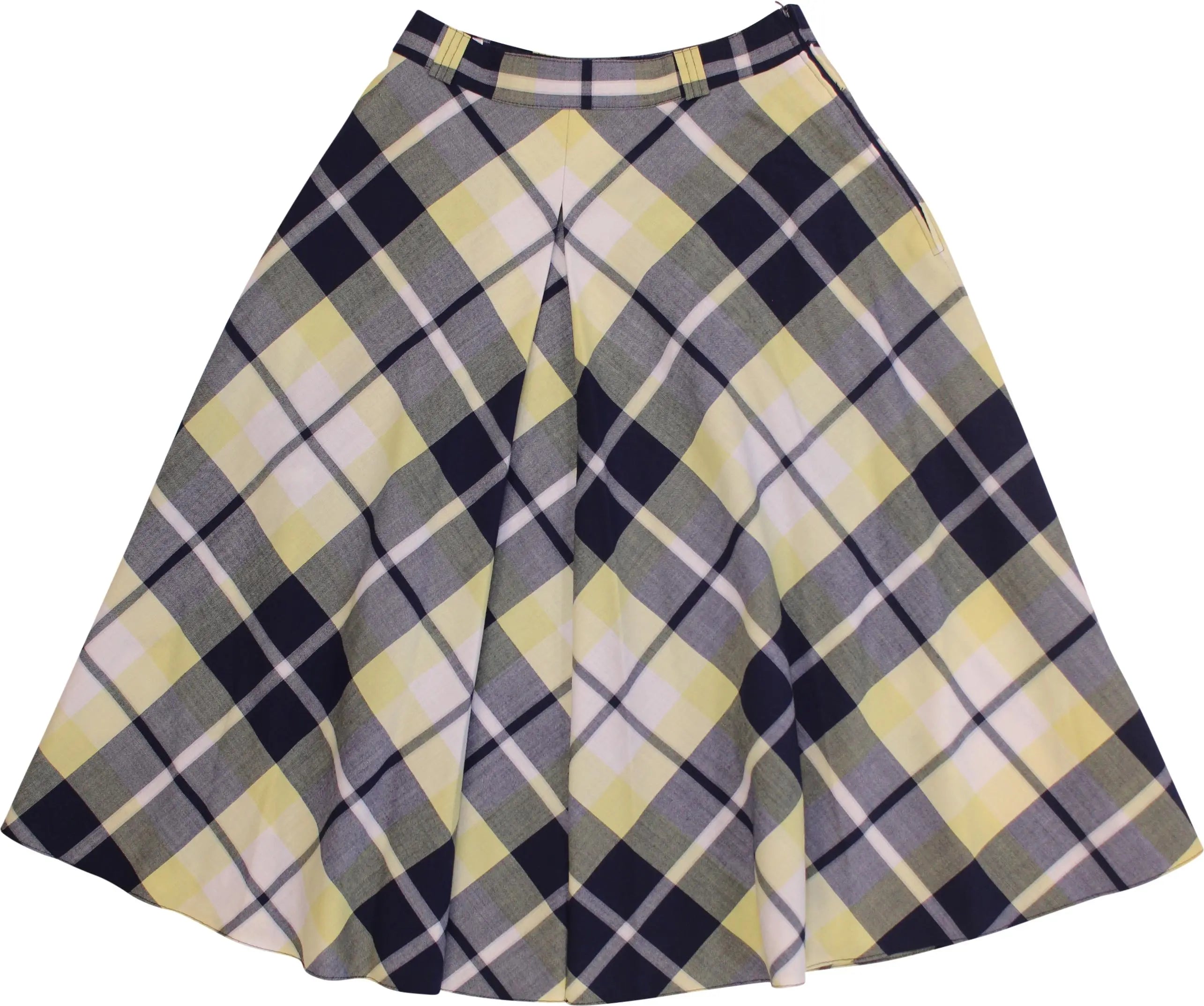 Hammer - 70s Checkered Circle Skirt- ThriftTale.com - Vintage and second handclothing