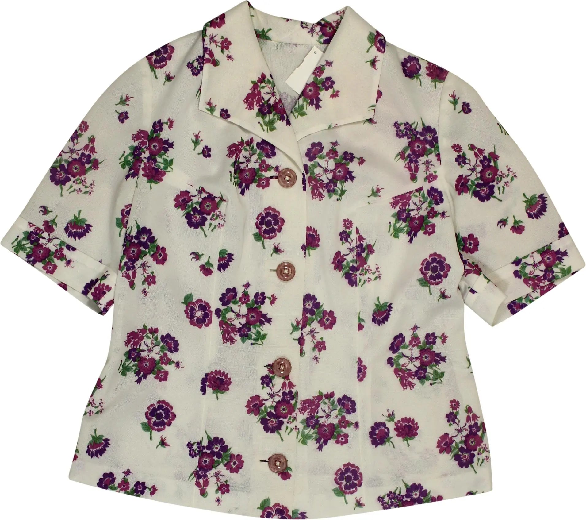 Handmade - 60s Floral Blouse- ThriftTale.com - Vintage and second handclothing