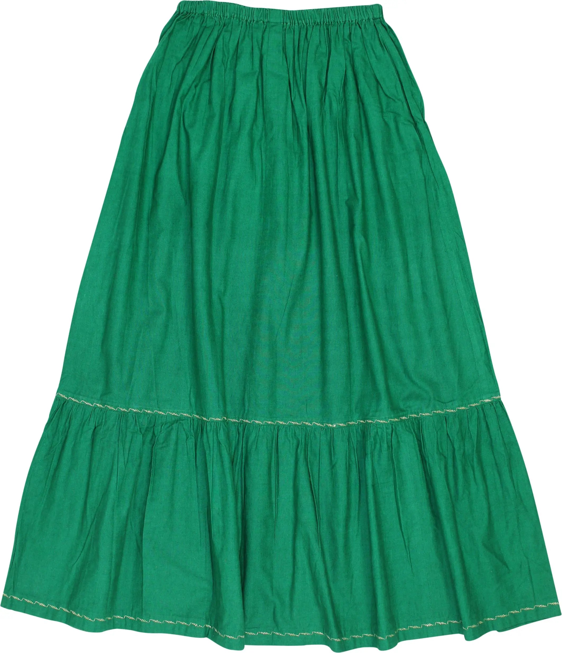 Handmade - 80s Green Midi Skirt- ThriftTale.com - Vintage and second handclothing