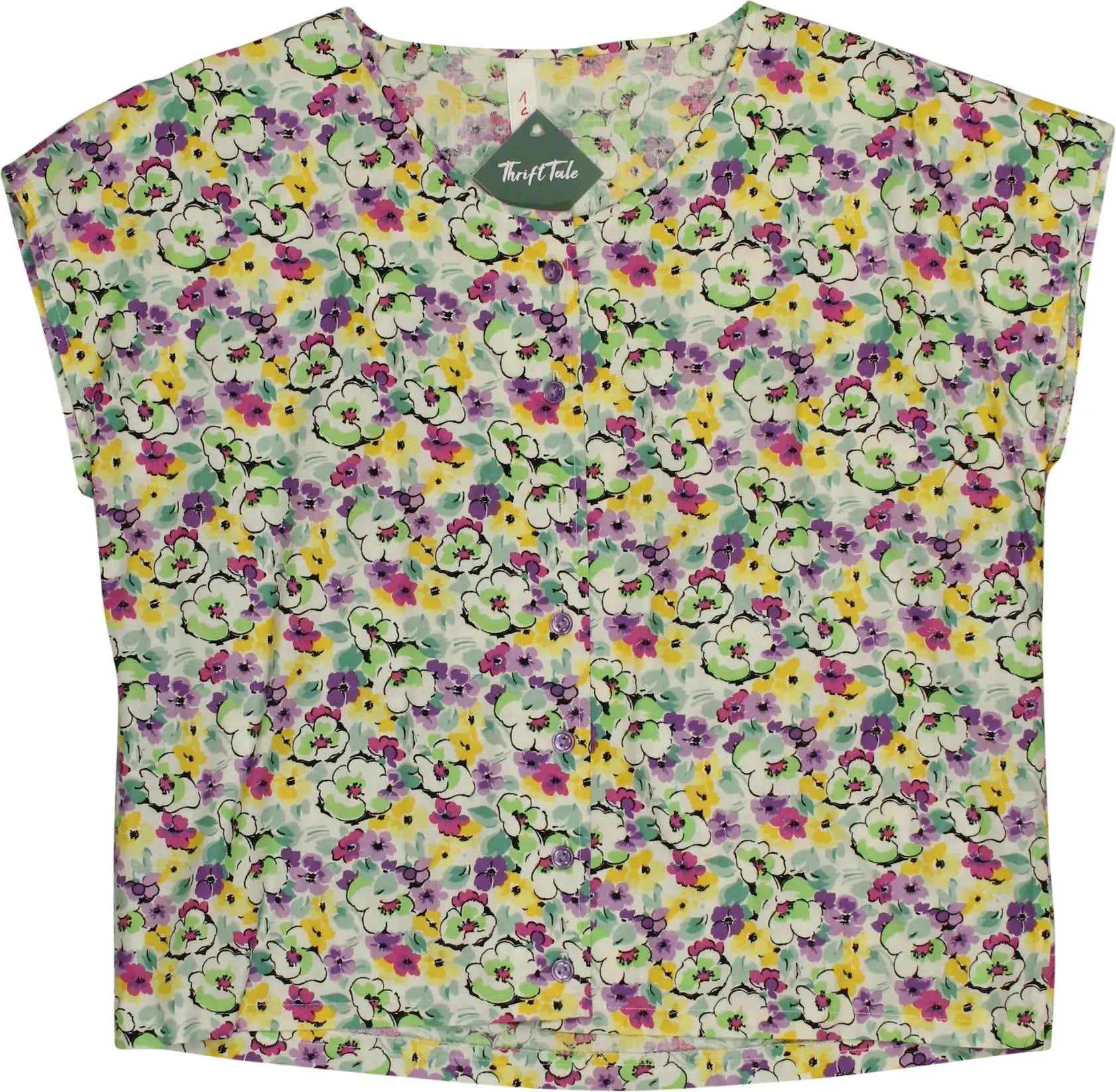 Handmade - 80s Handmade Floral Shirt- ThriftTale.com - Vintage and second handclothing