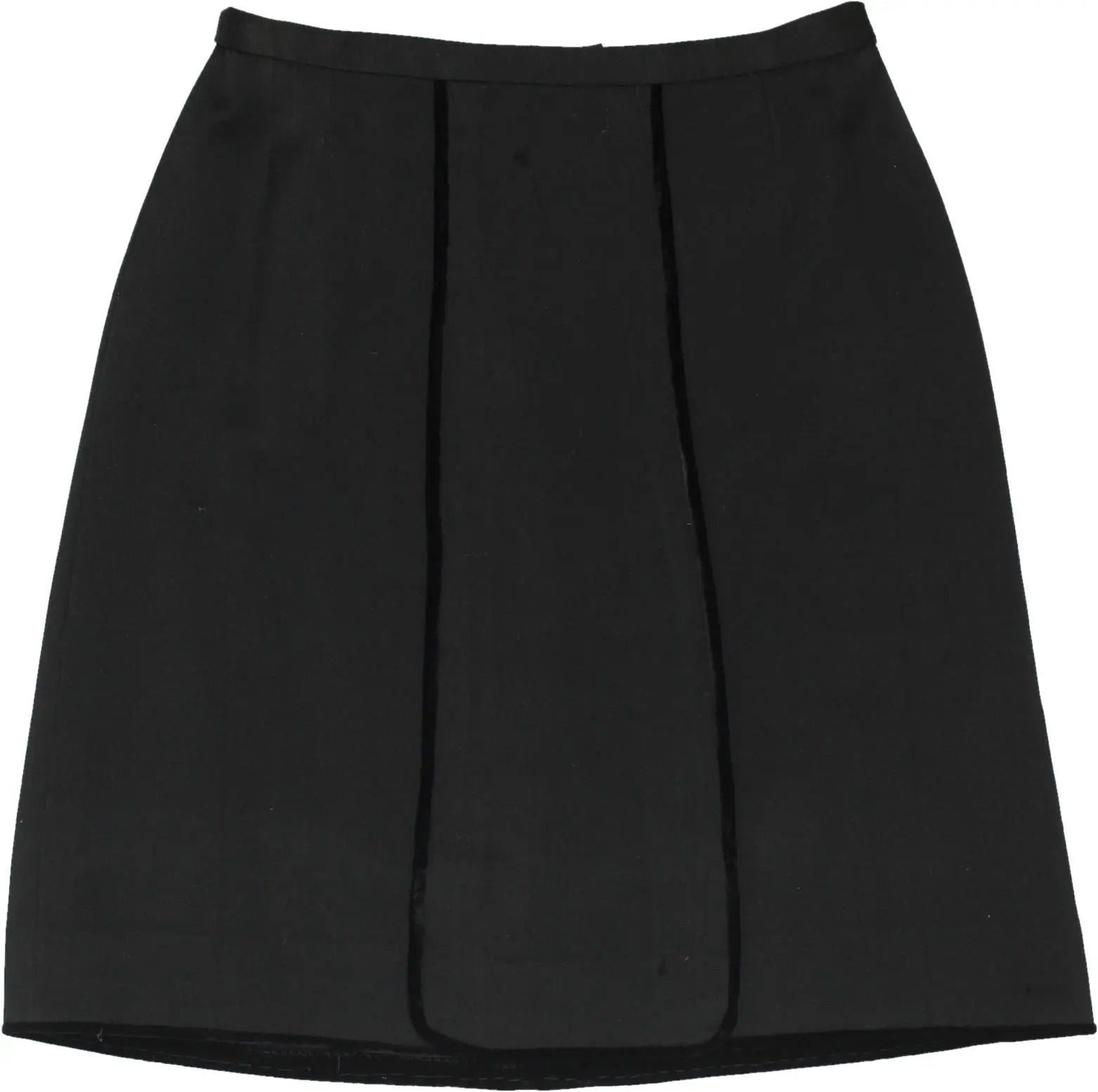 Handmade - 90s Black Skirt with Velvet Details- ThriftTale.com - Vintage and second handclothing