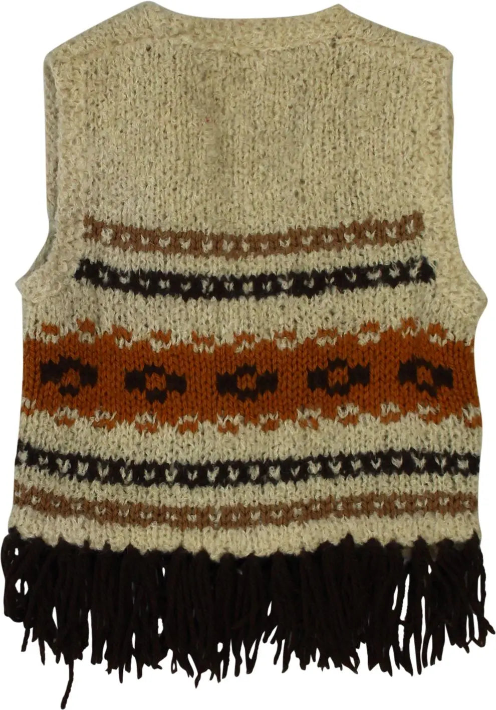 Handmade - Beige Knitted Vest- ThriftTale.com - Vintage and second handclothing