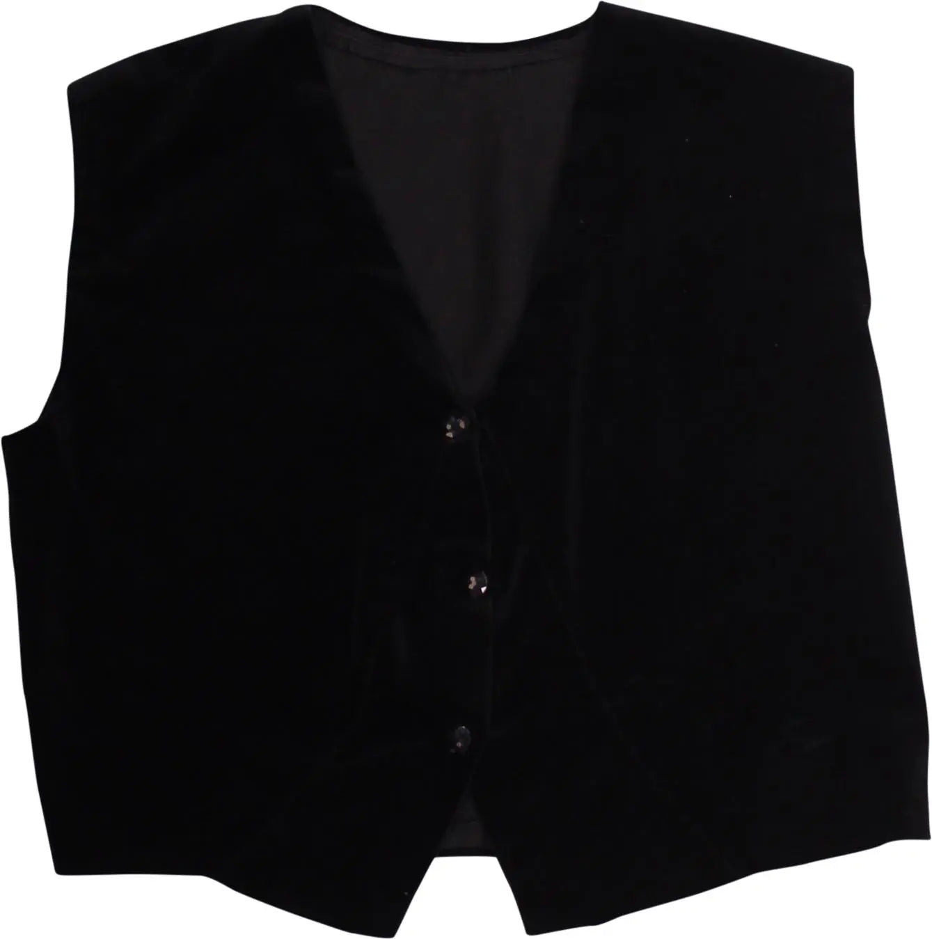 Handmade - Black Velvet Gilet- ThriftTale.com - Vintage and second handclothing