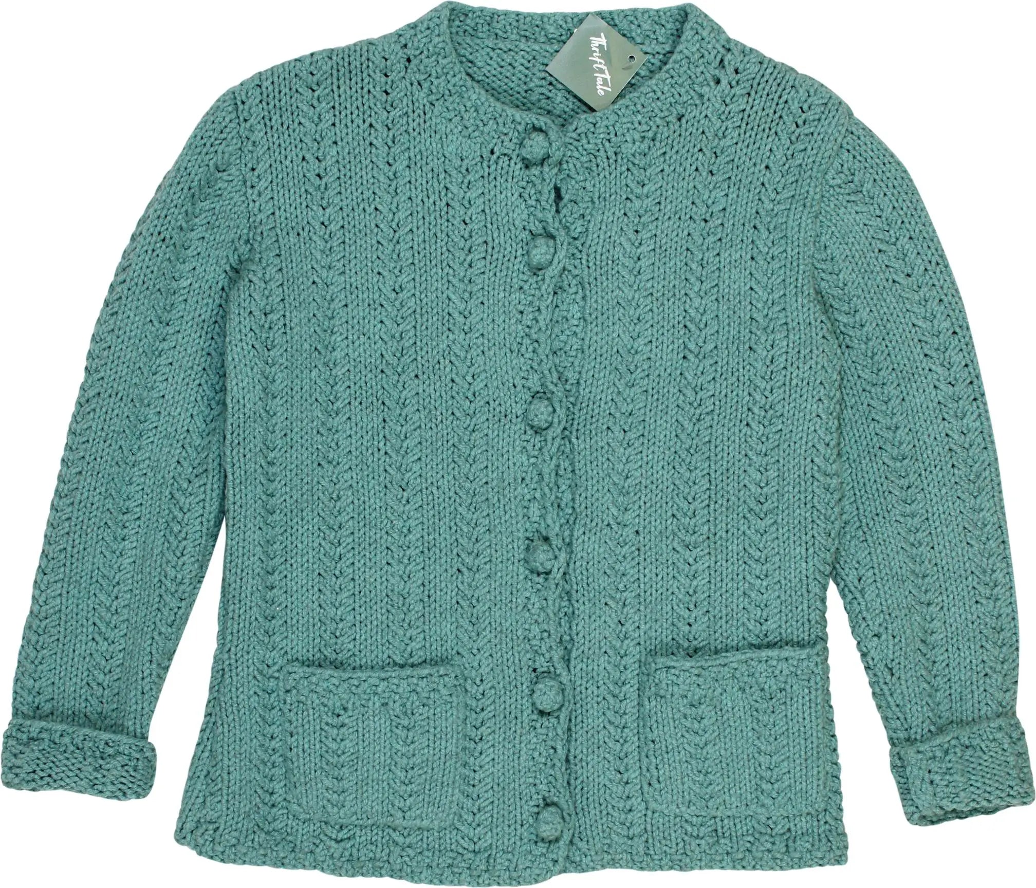 Handmade - Blue Handmade Knitted Cardigan- ThriftTale.com - Vintage and second handclothing